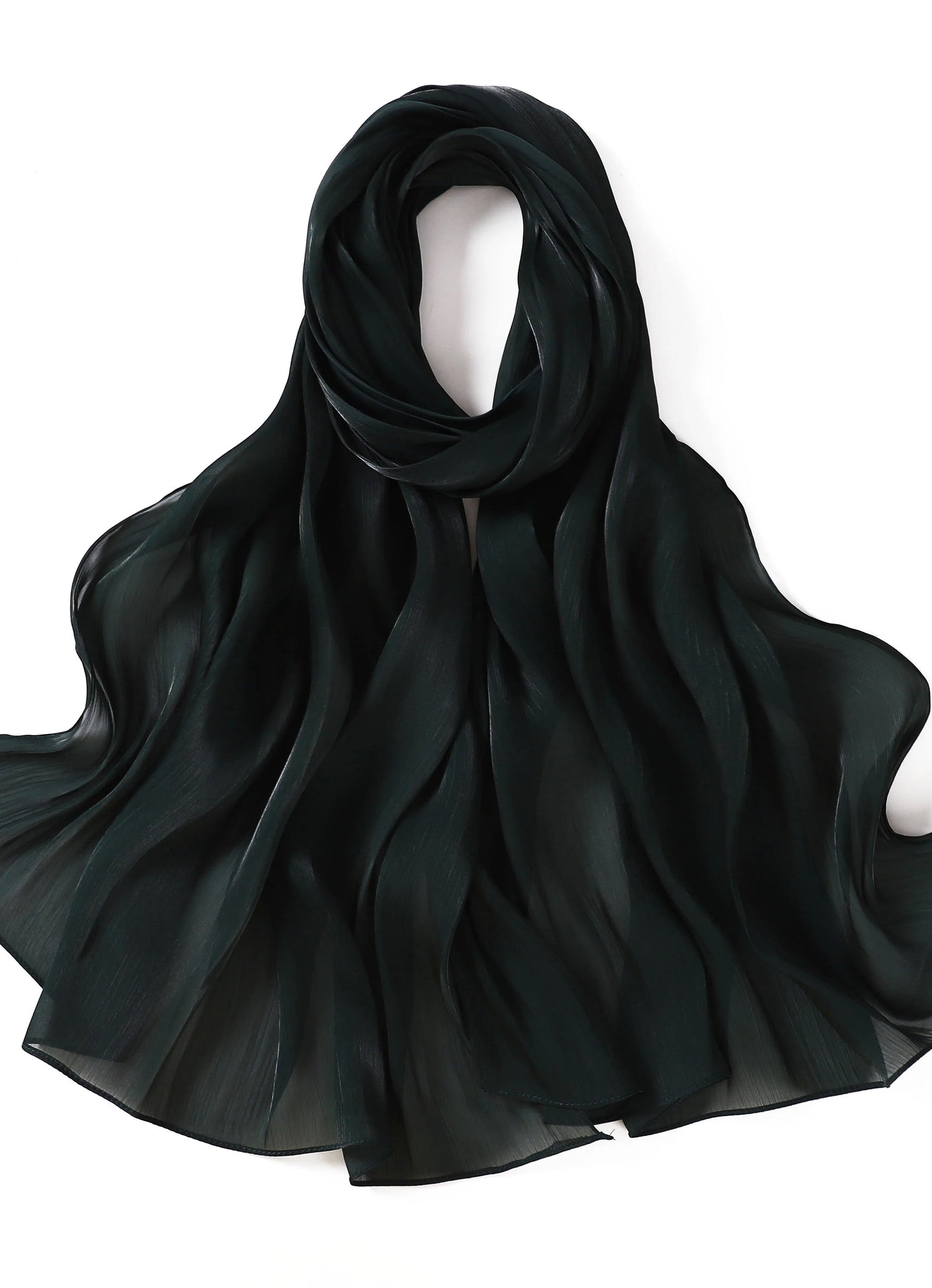 Shimmering Silk Chiffon hijab Kabayare