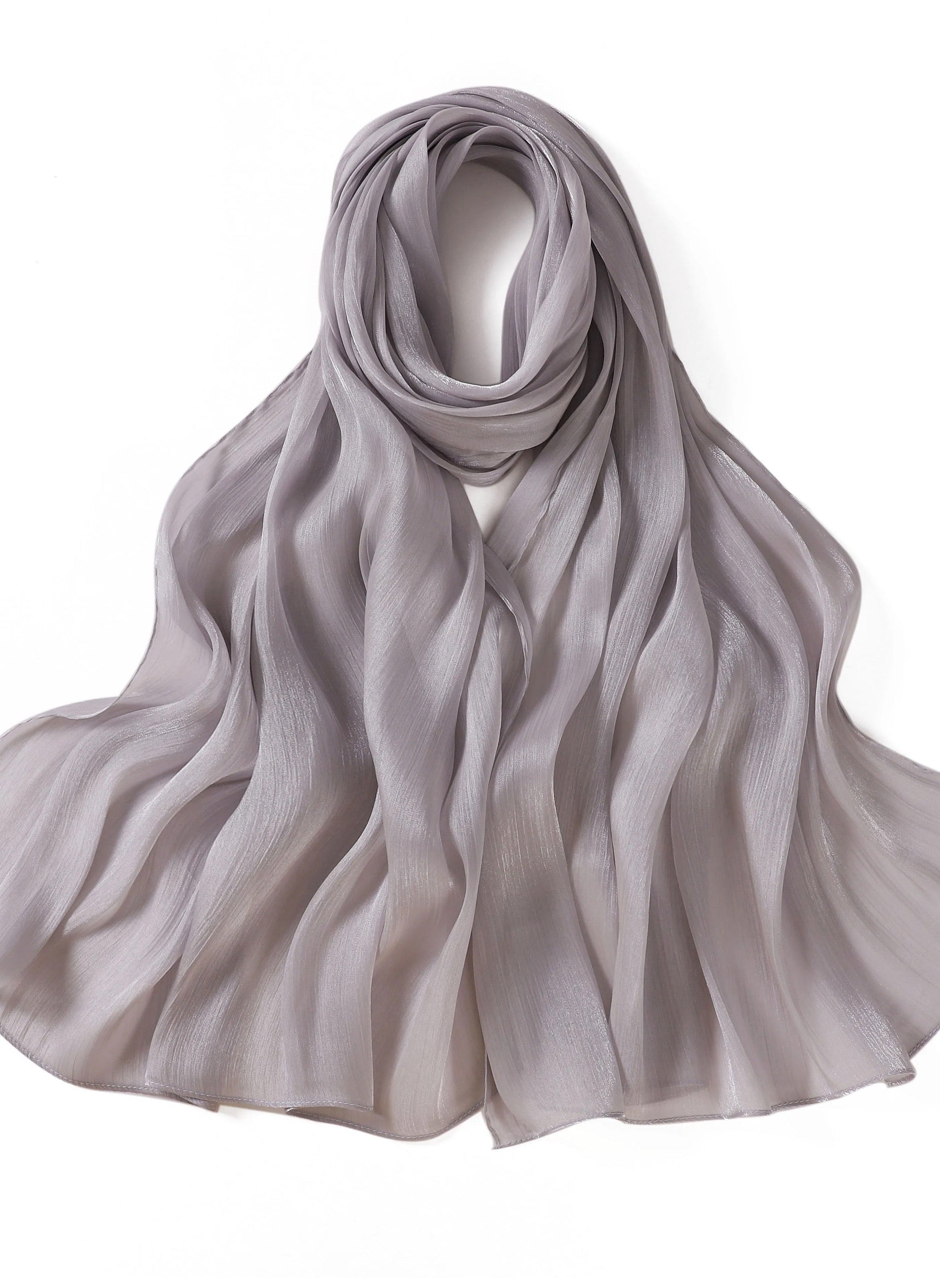 Shimmering Silk Chiffon hijab Kabayare