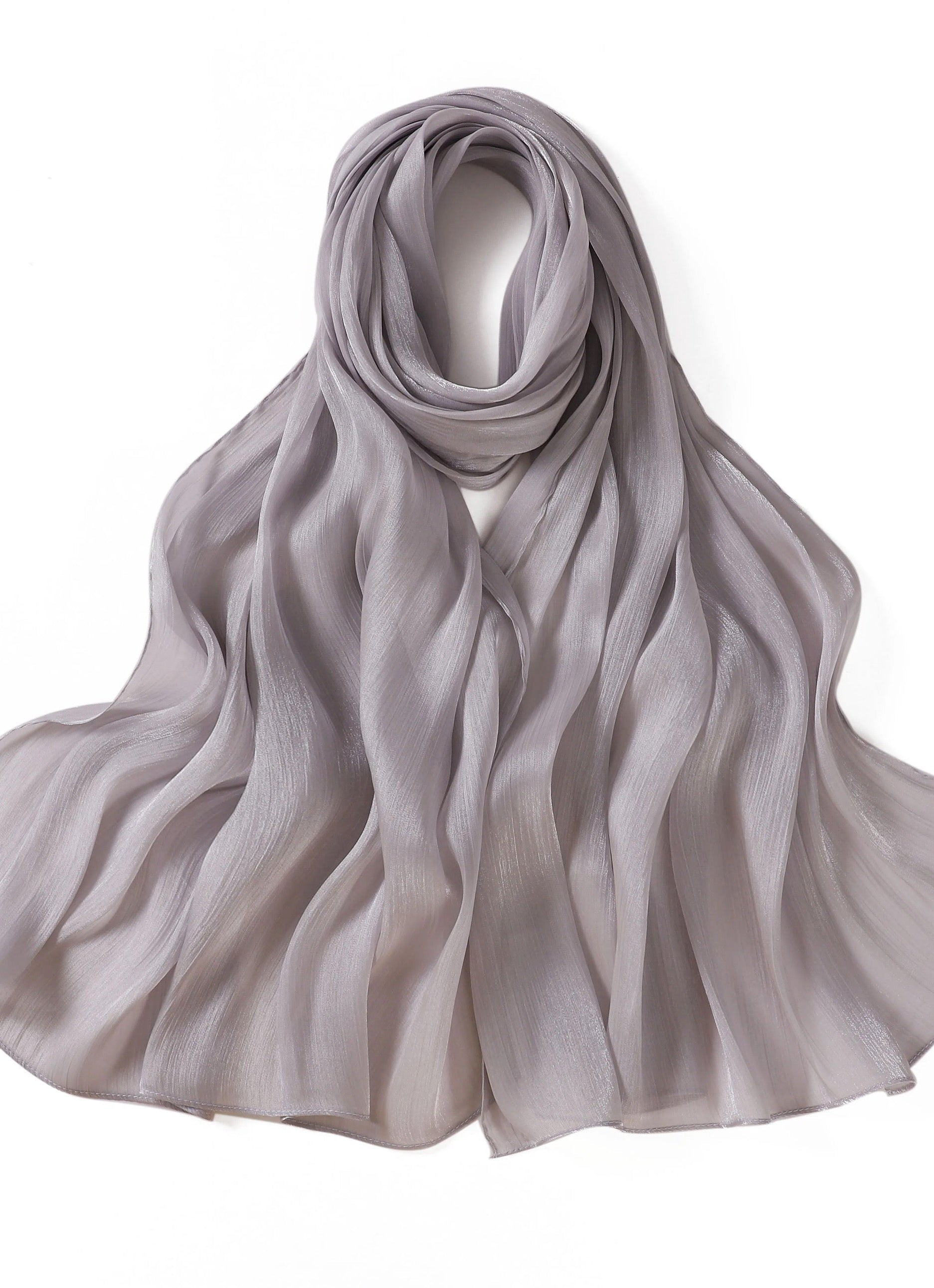 Shimmering Silk Chiffon hijab Kabayare