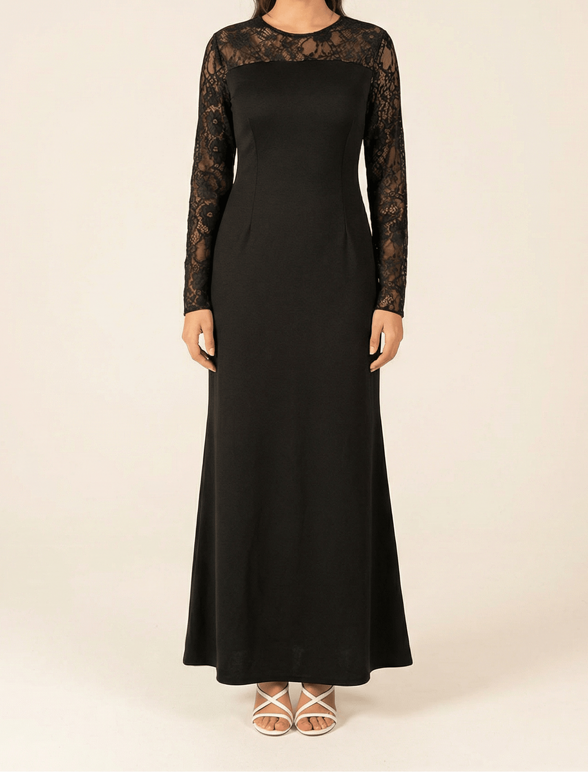 Shoulder detail Lace maxi dress Kabayare
