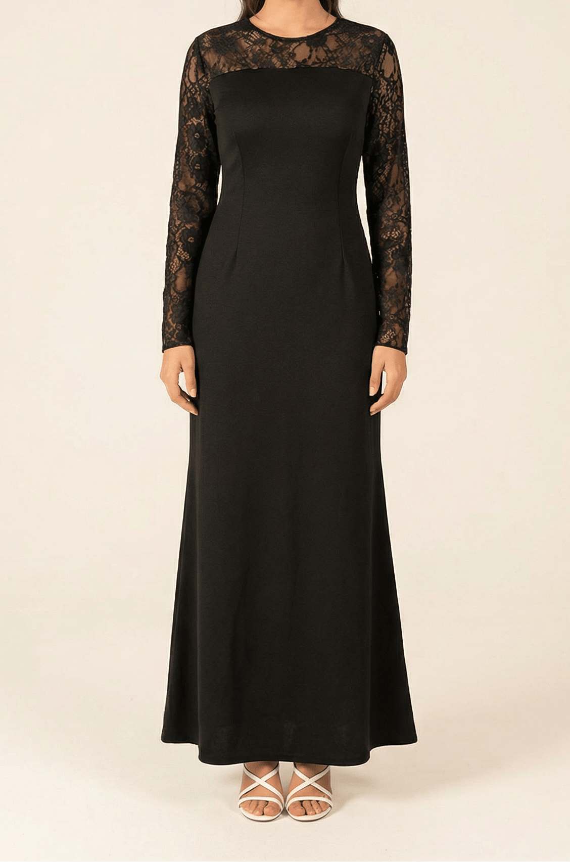 Shoulder detail Lace maxi dress Kabayare