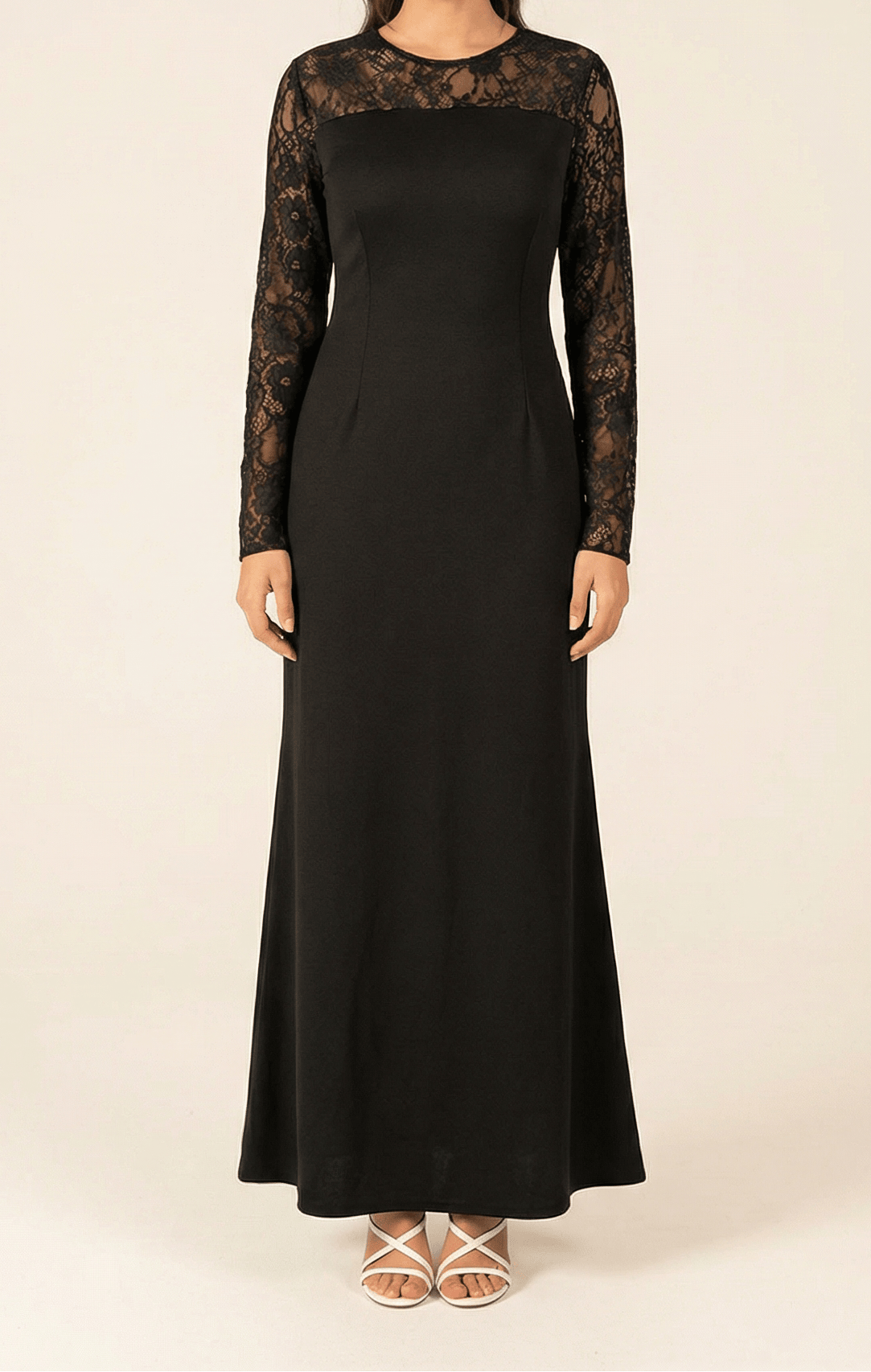 Shoulder detail Lace maxi dress Kabayare