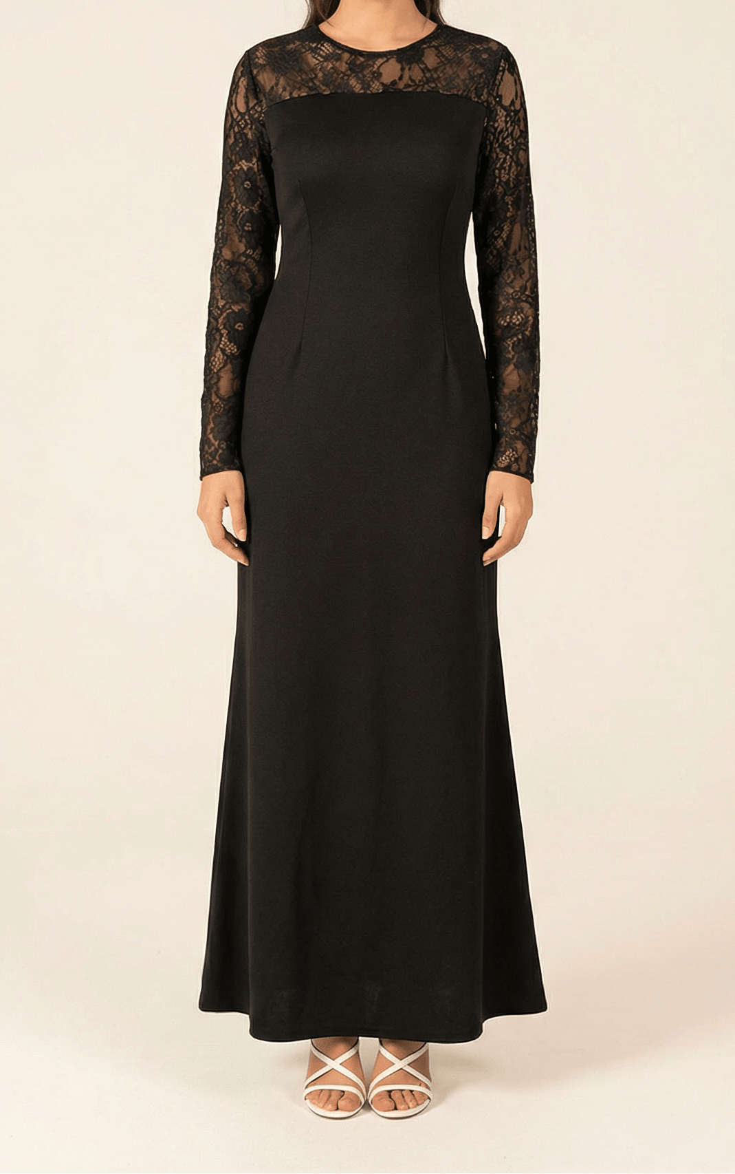 Shoulder detail Lace maxi dress Kabayare