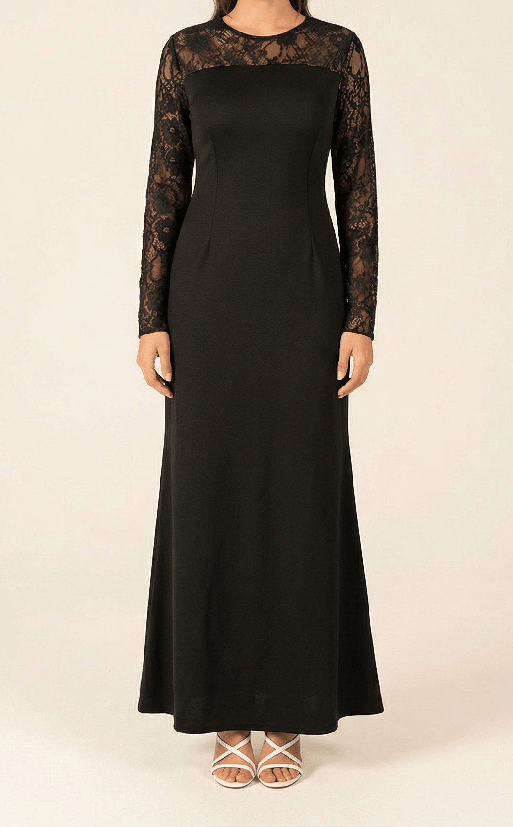 Shoulder detail Lace maxi dress Kabayare