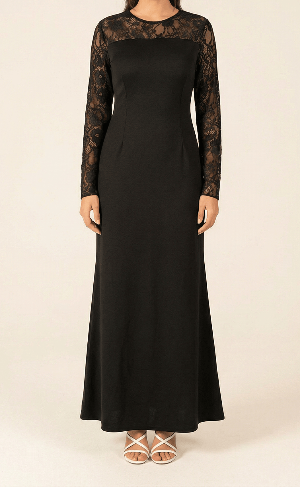 Shoulder detail Lace maxi dress Kabayare