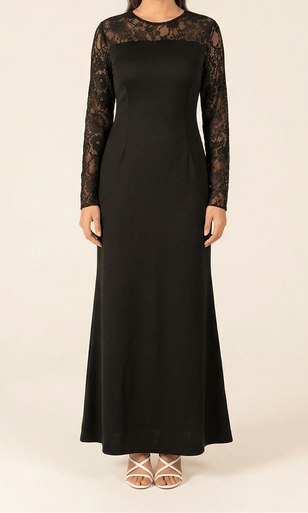 Shoulder detail Lace maxi dress Kabayare