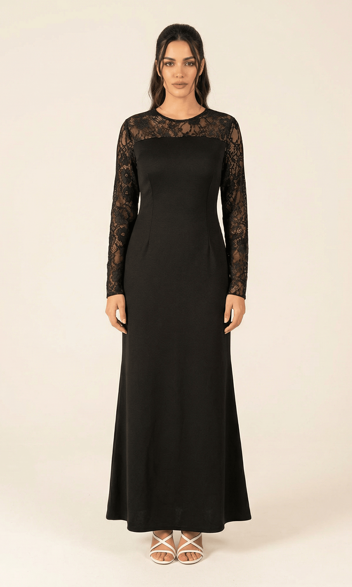 Shoulder detail Lace maxi dress Kabayare