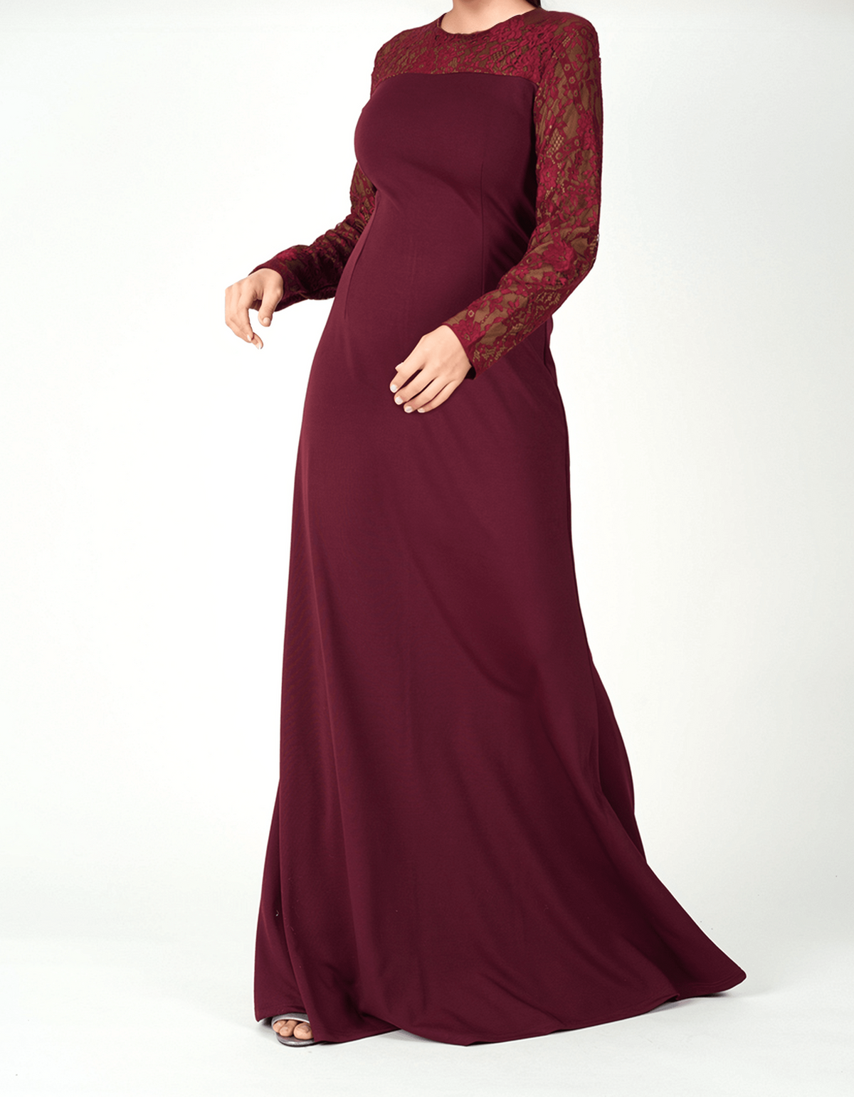 Shoulder detail Lace maxi dress Kabayare