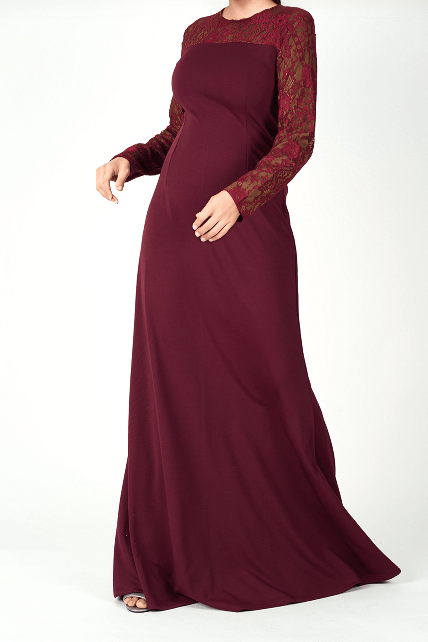 Shoulder detail Lace maxi dress Kabayare