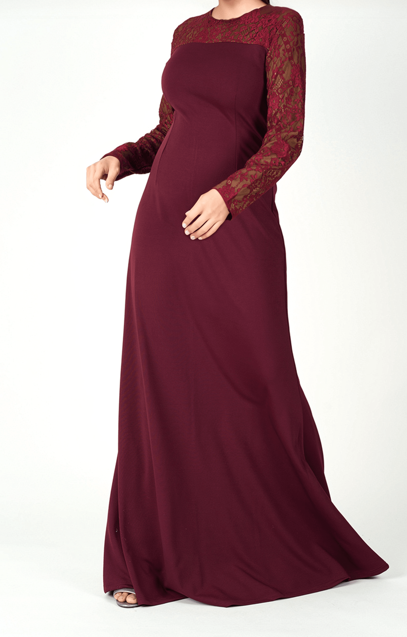 Shoulder detail Lace maxi dress Kabayare