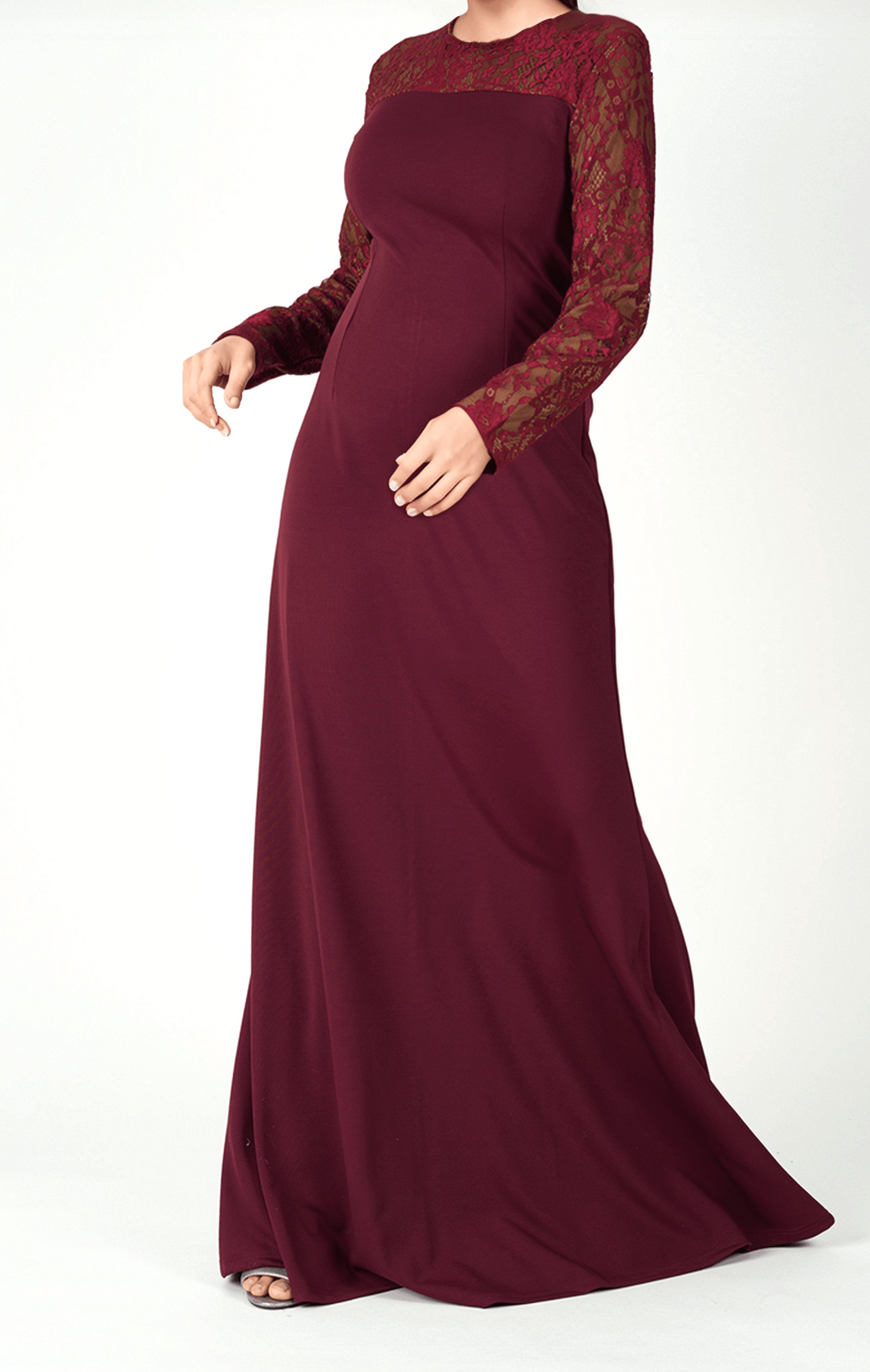 Shoulder detail Lace maxi dress Kabayare