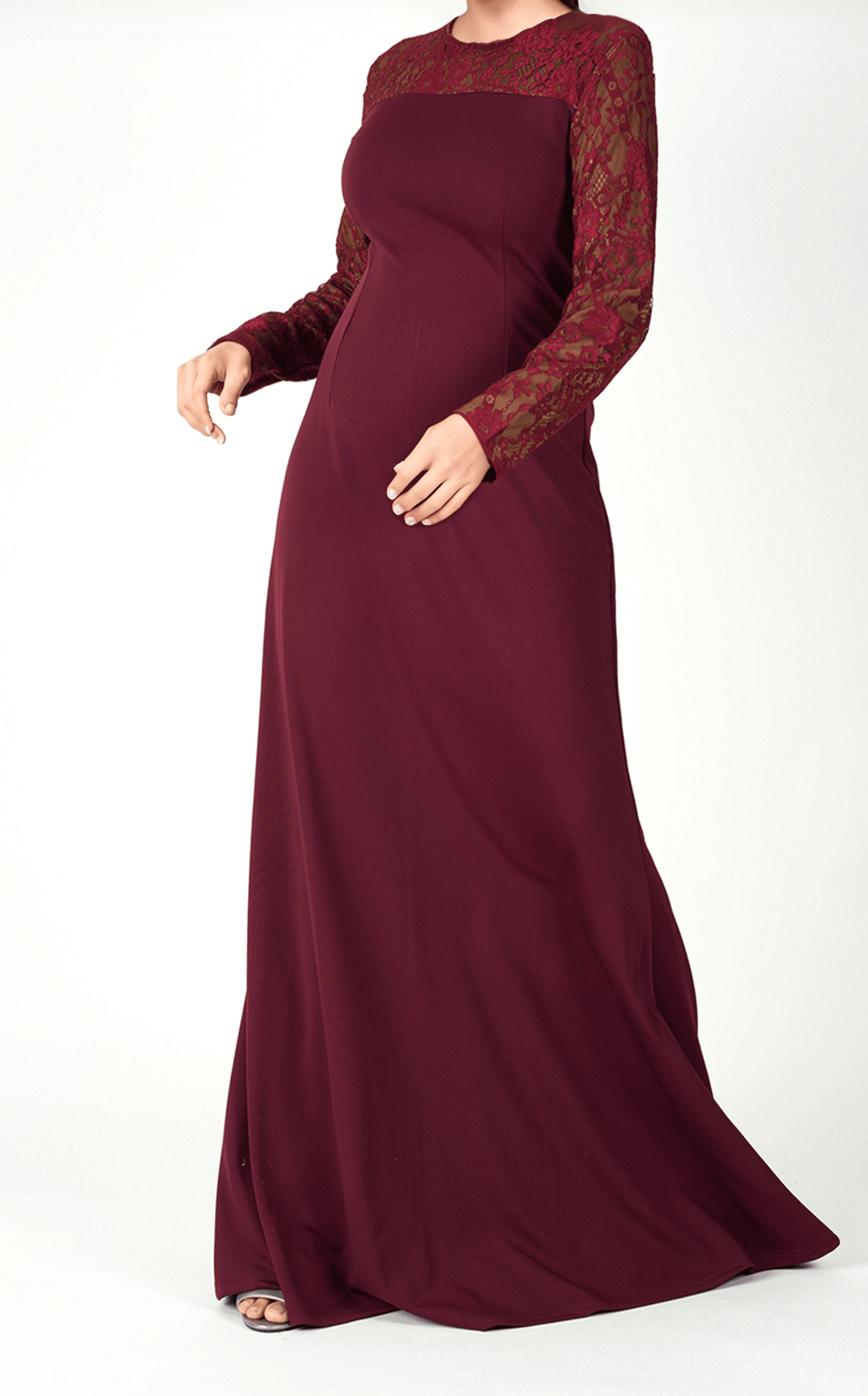 Shoulder detail Lace maxi dress Kabayare
