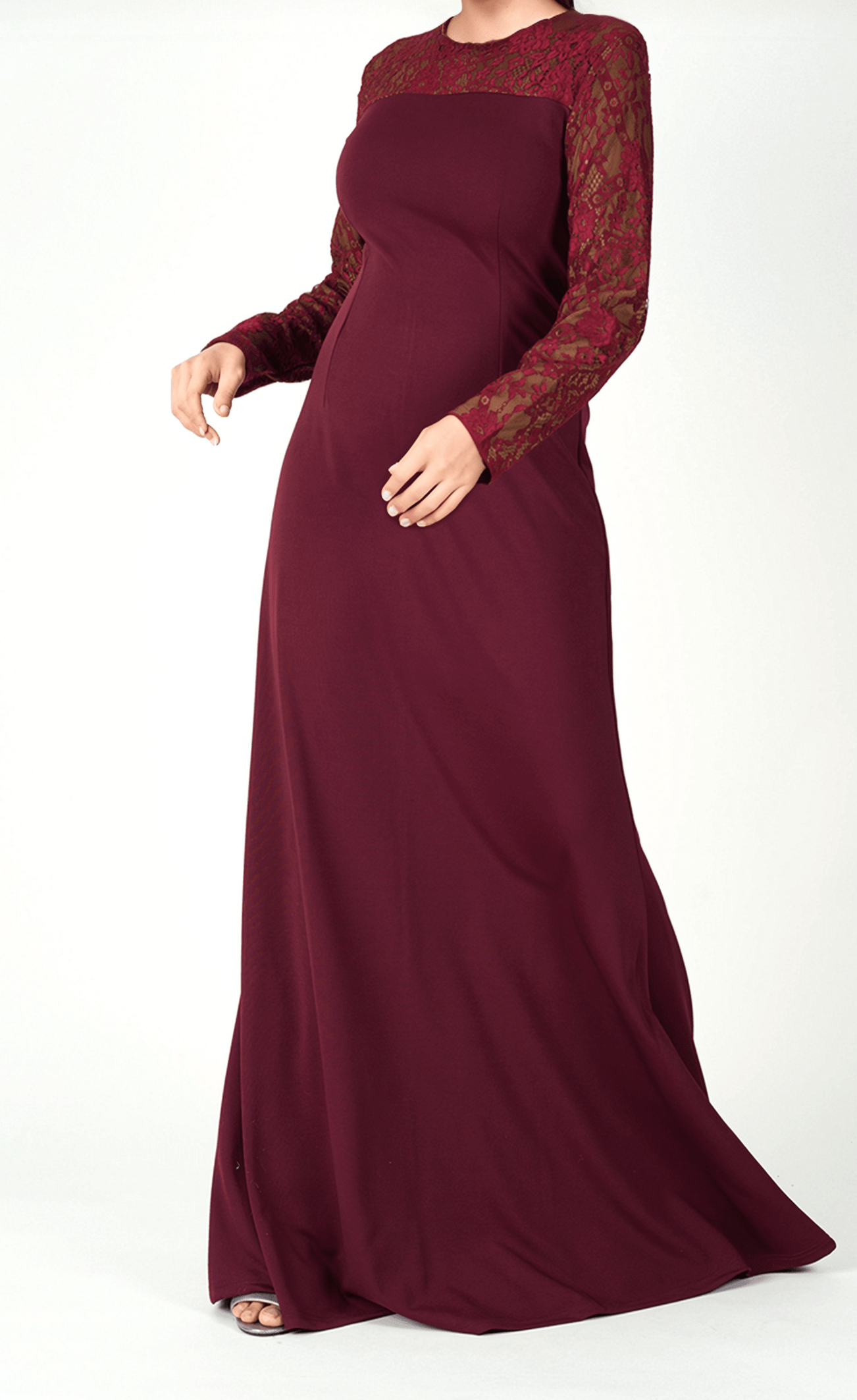Shoulder detail Lace maxi dress Kabayare
