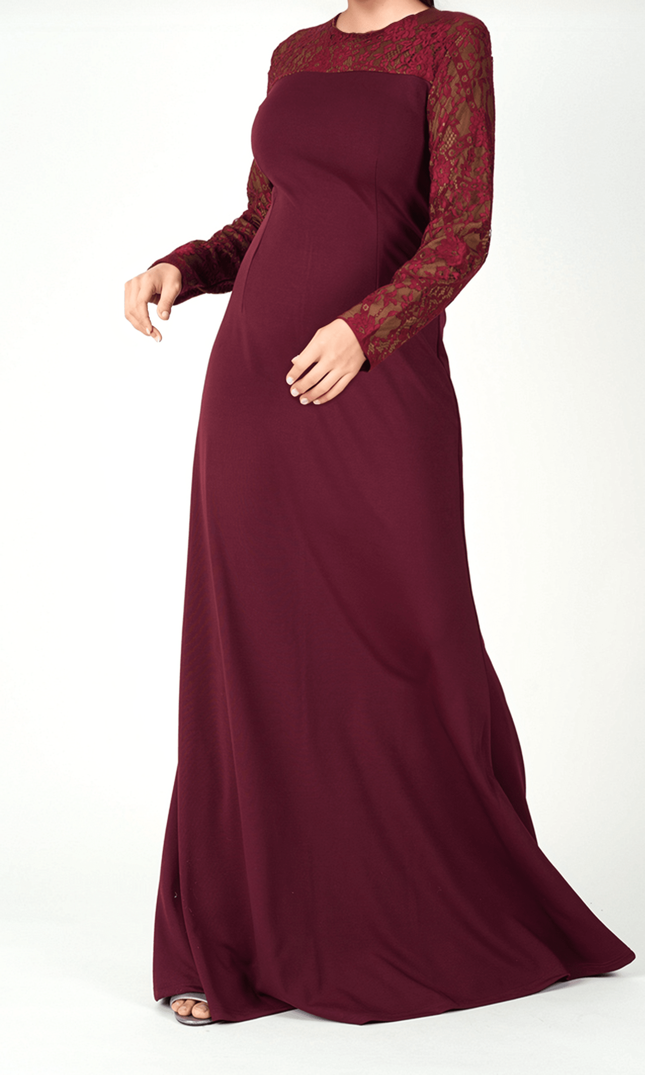 Shoulder detail Lace maxi dress Kabayare