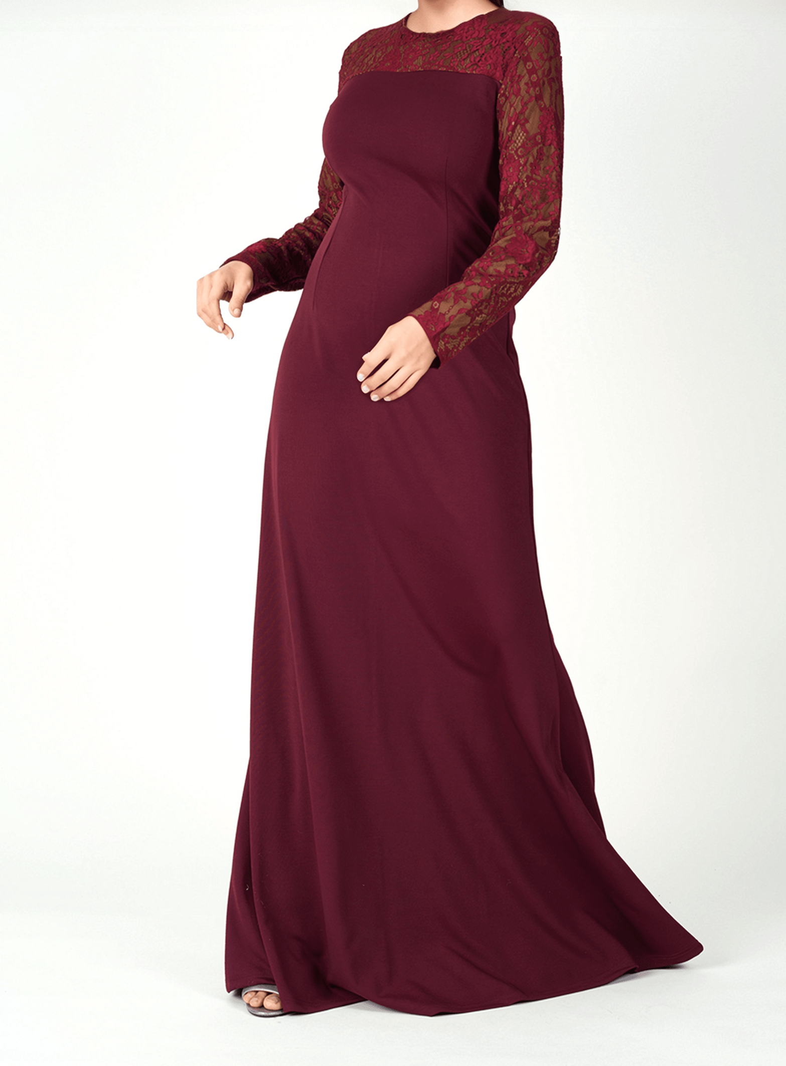 Shoulder detail Lace maxi dress Kabayare