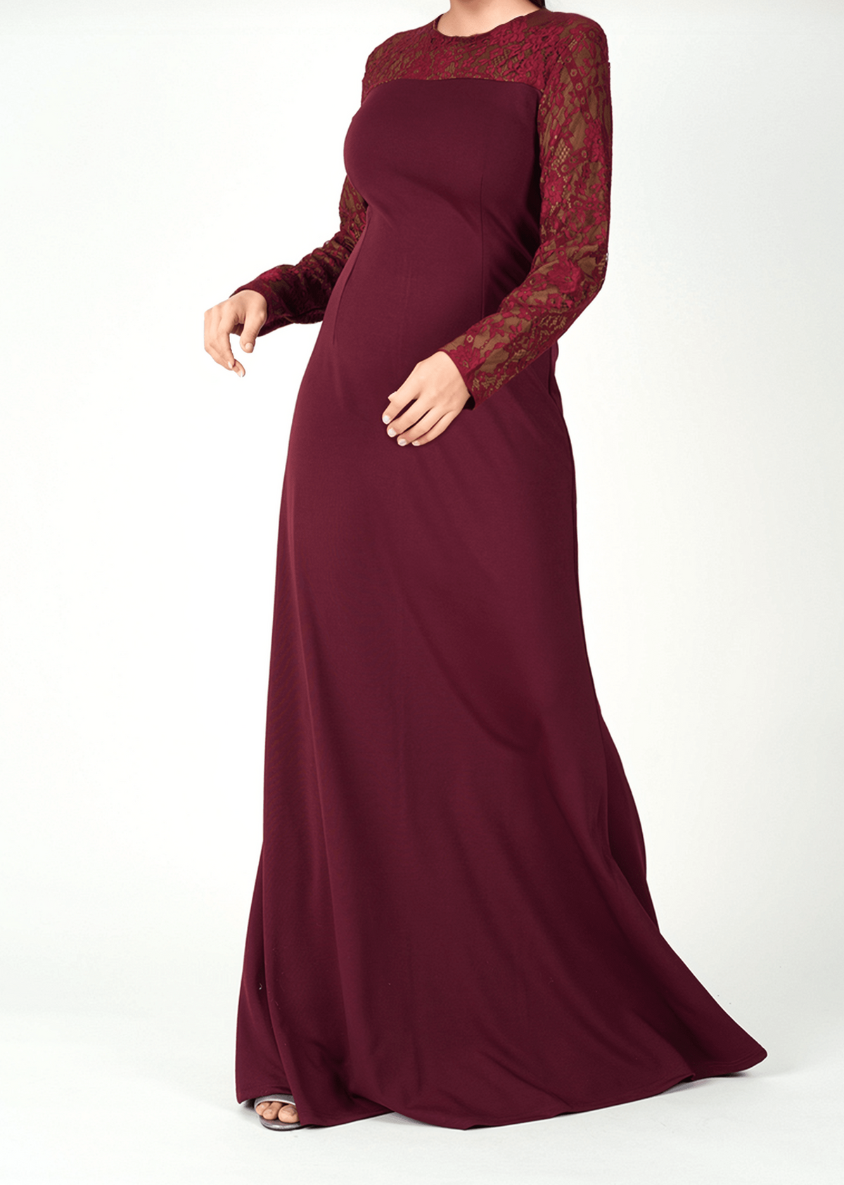 Shoulder detail Lace maxi dress Kabayare