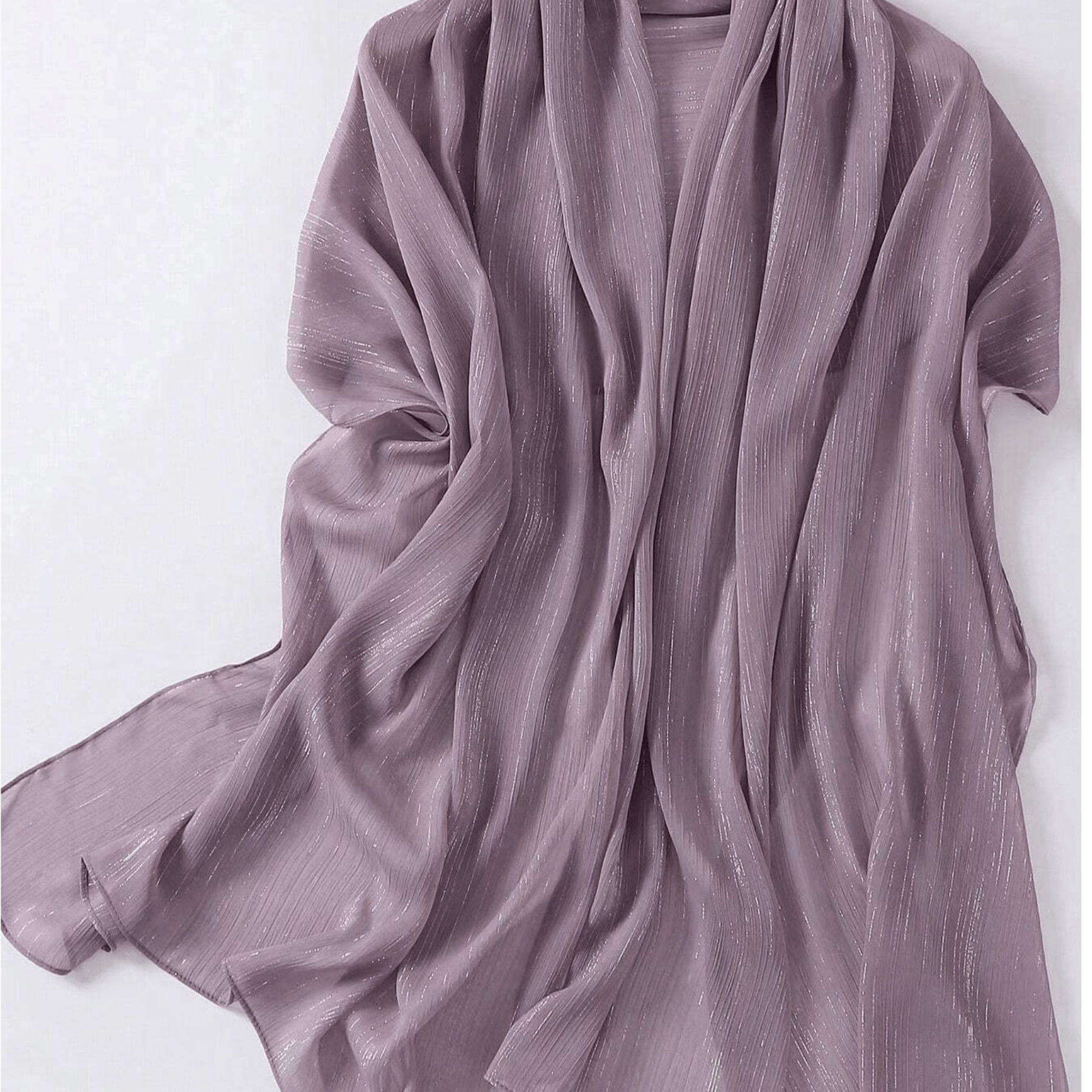silver shimmer Chiffon hijab Kabayare