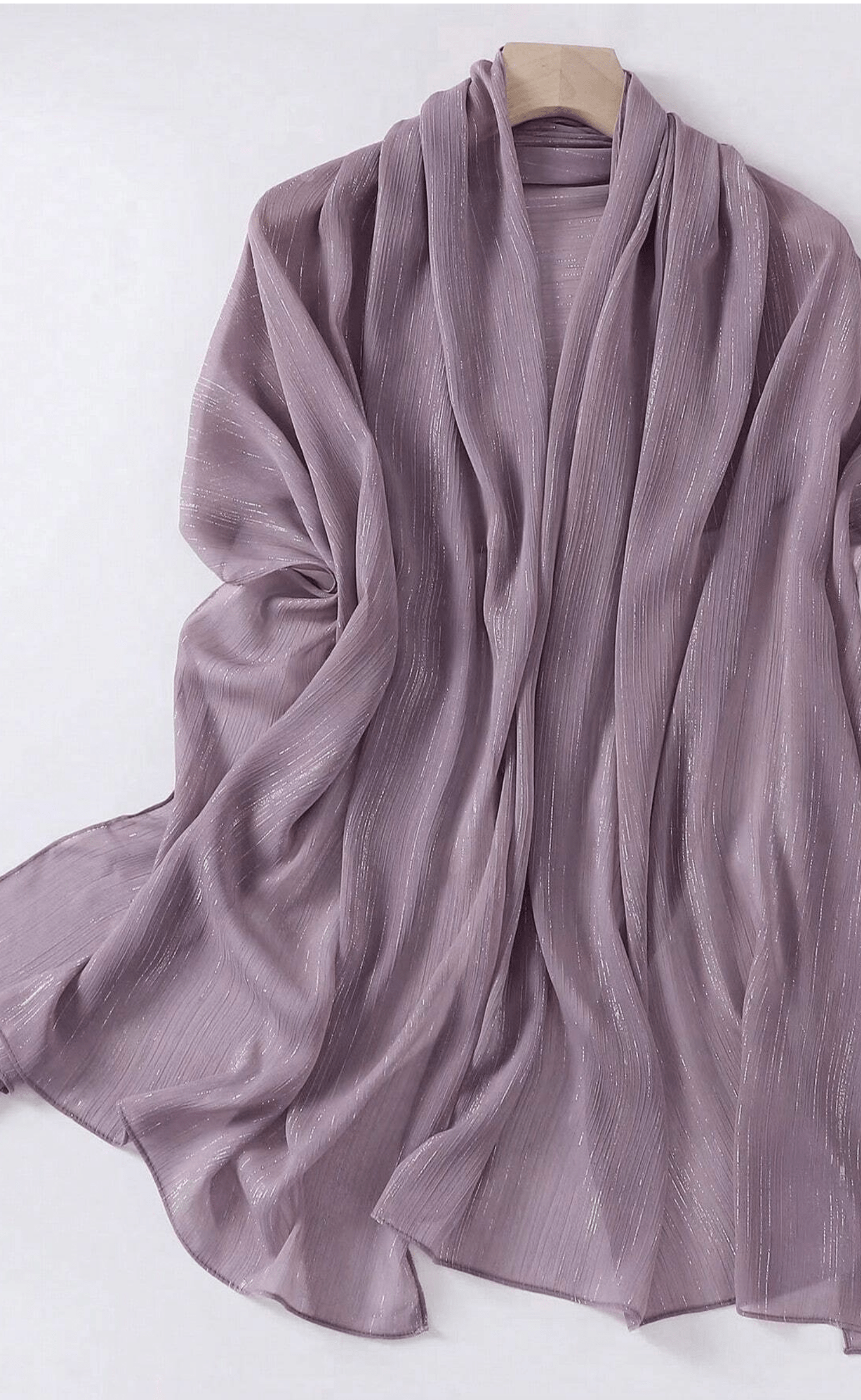 silver shimmer Chiffon hijab Kabayare