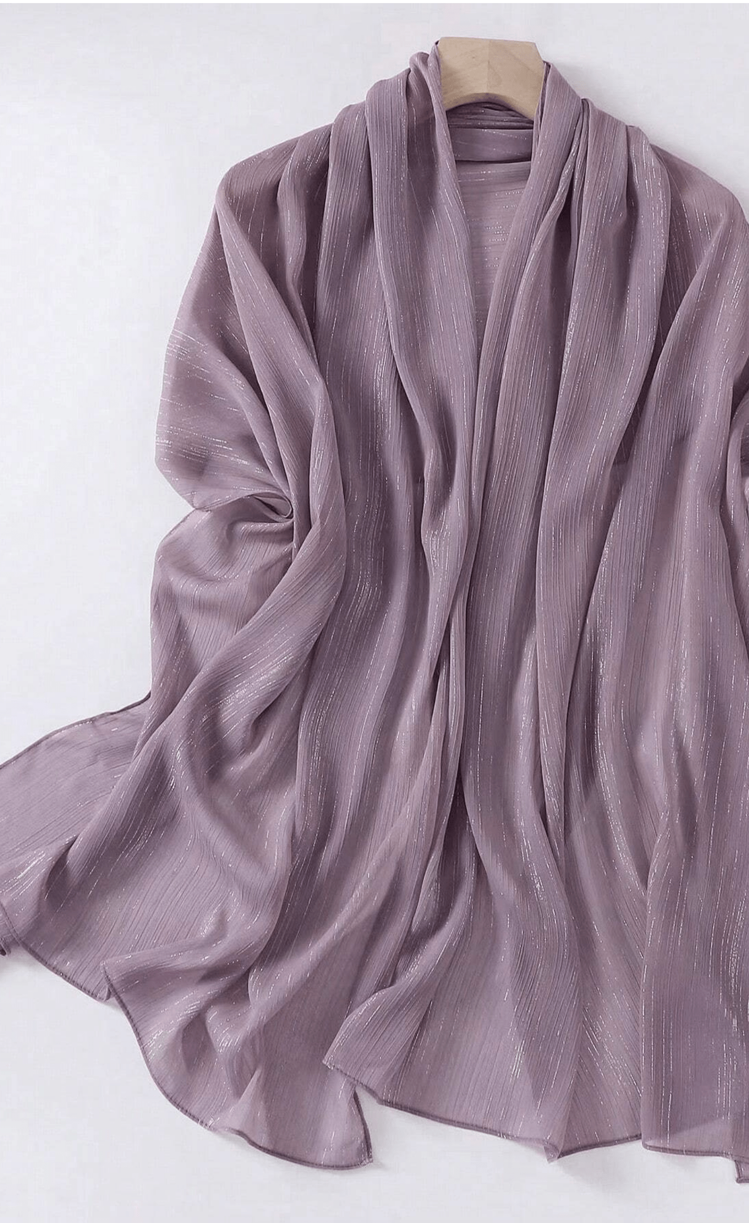 silver shimmer Chiffon hijab Kabayare