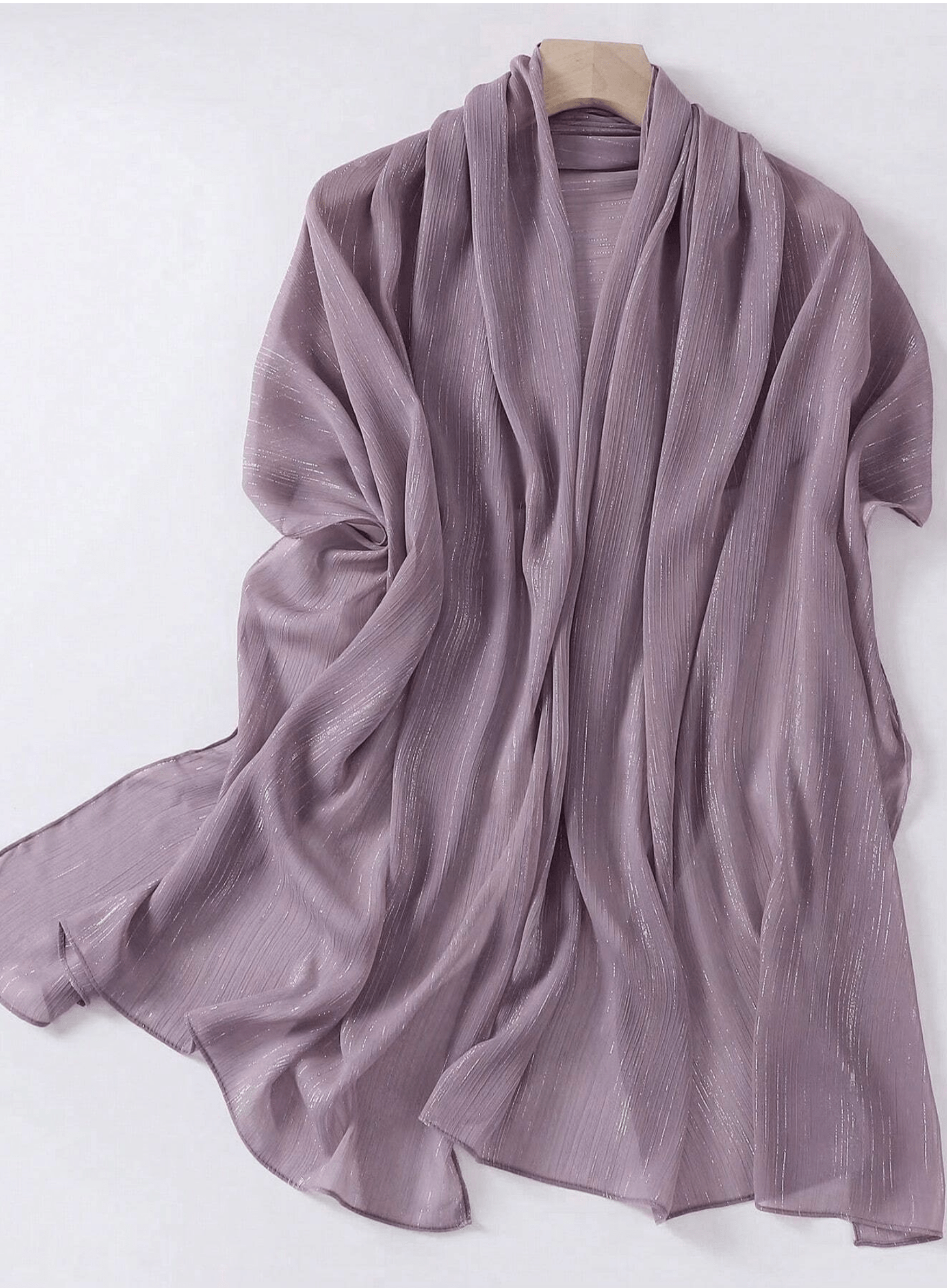 silver shimmer Chiffon hijab Kabayare