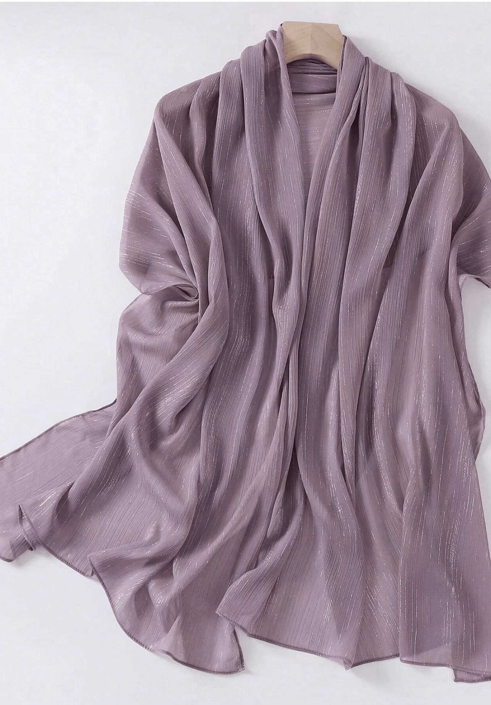 silver shimmer Chiffon hijab Kabayare