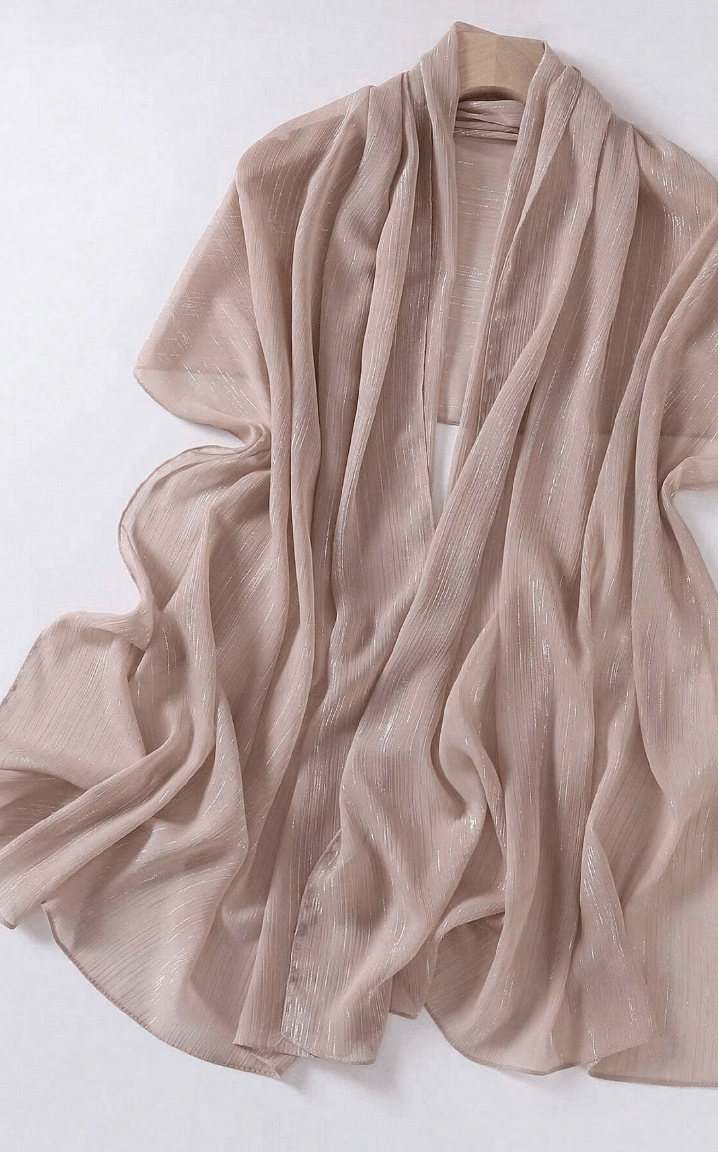 silver shimmer Chiffon hijab Kabayare