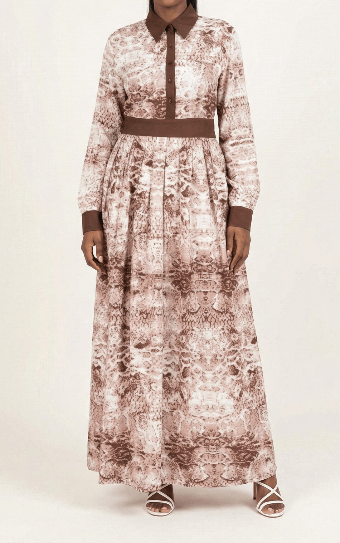 Snake skin long sleeve maxi dress Kabayare
