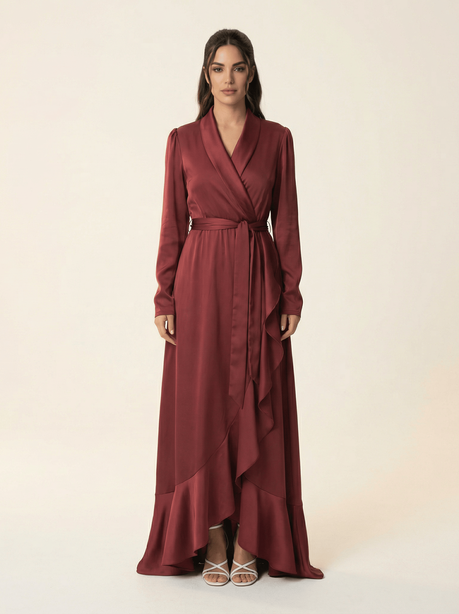 So Classy Elegance wrapped satin maxi dress Kabayare