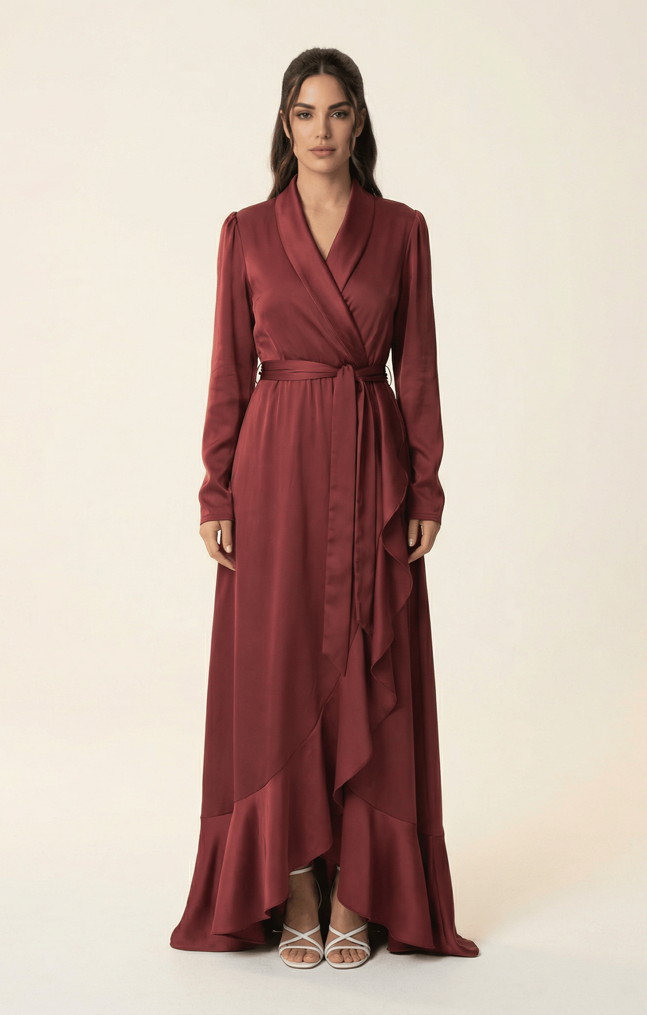 So Classy Elegance wrapped satin maxi dress Kabayare
