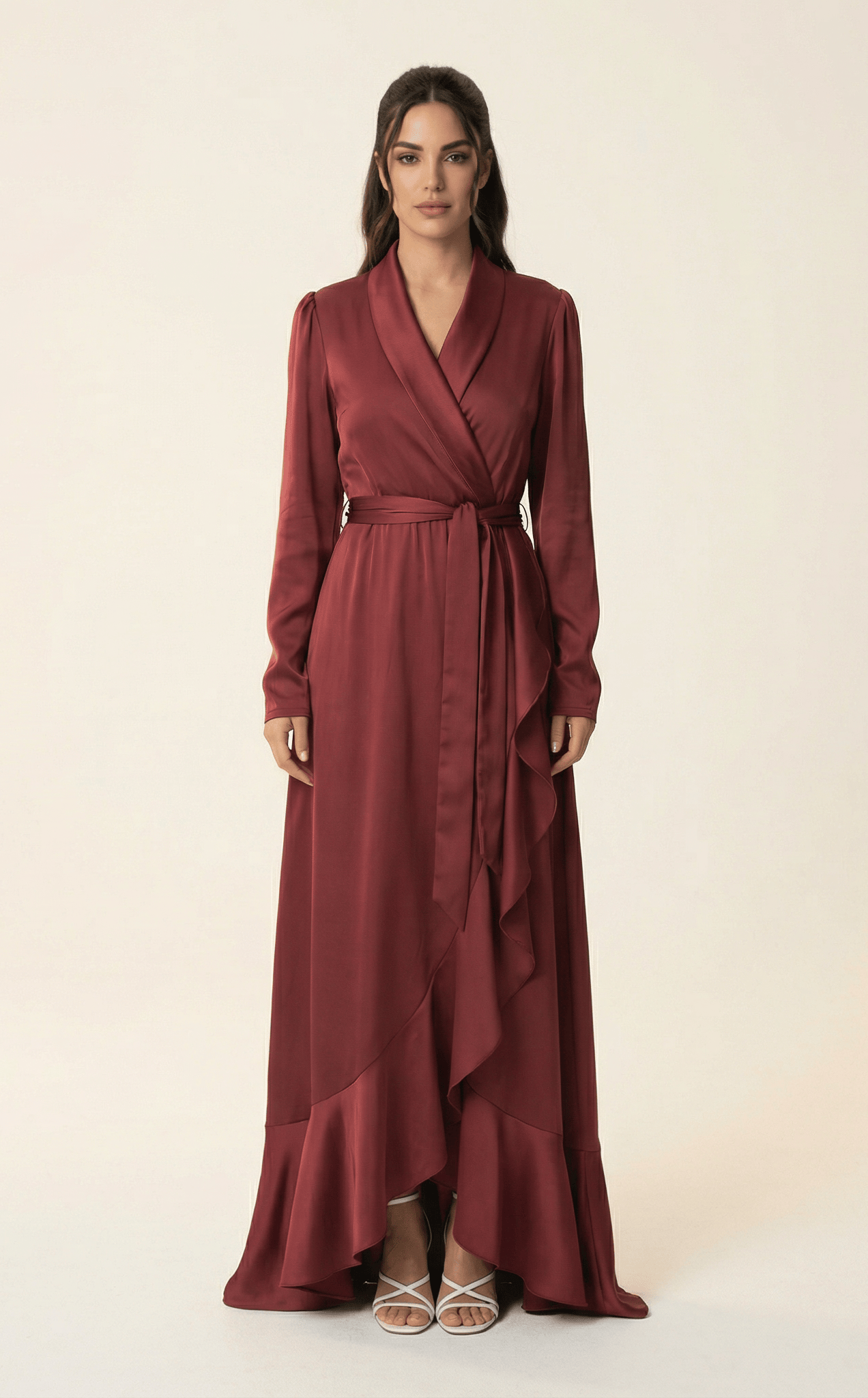 So Classy Elegance wrapped satin maxi dress Kabayare