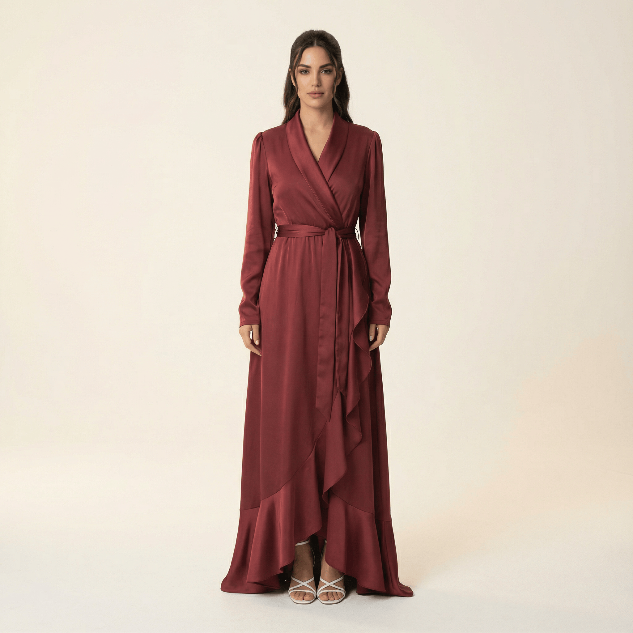 So Classy Elegance wrapped satin maxi dress Kabayare