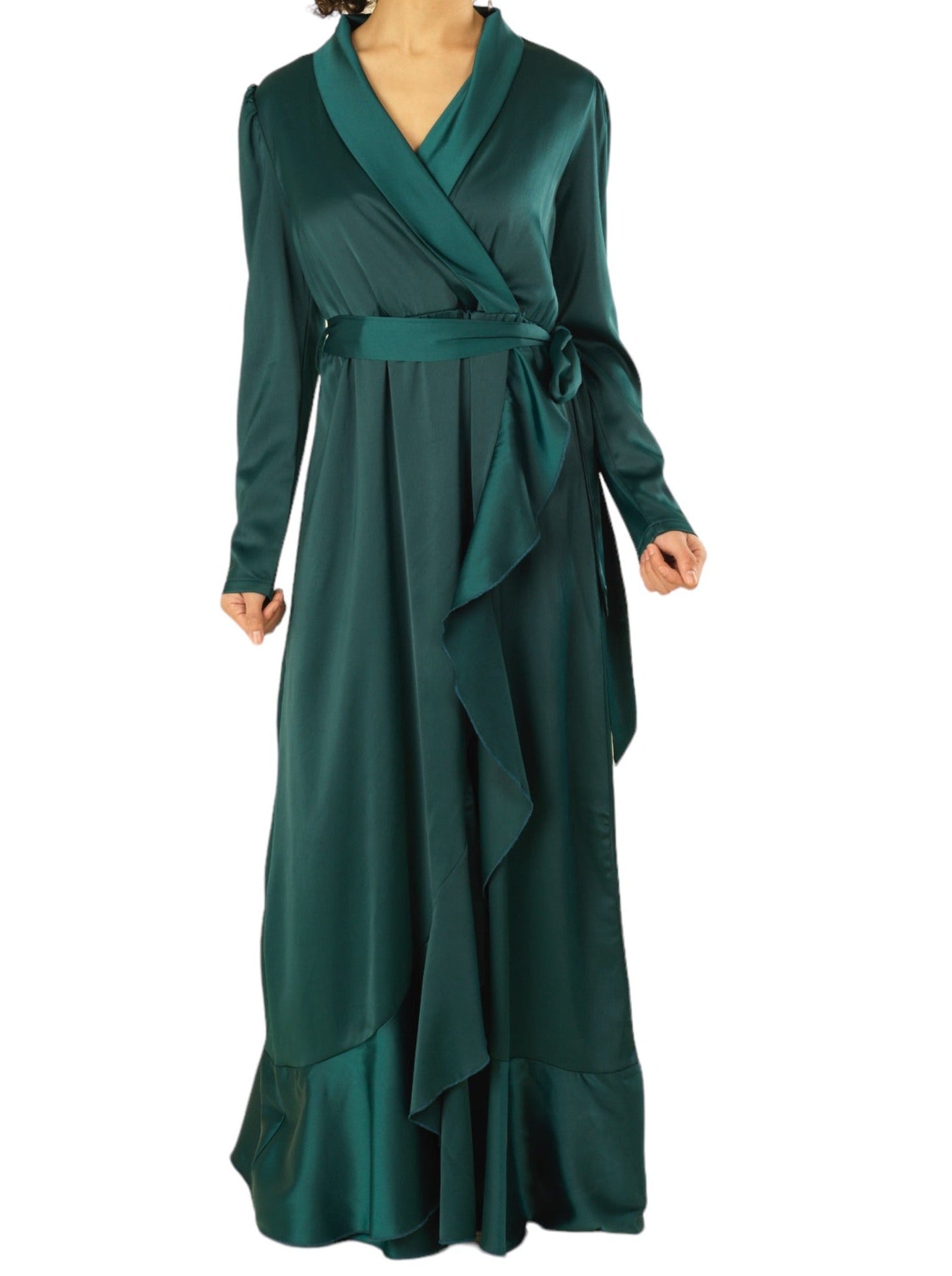 So Classy Elegance wrapped satin maxi dress Kabayare