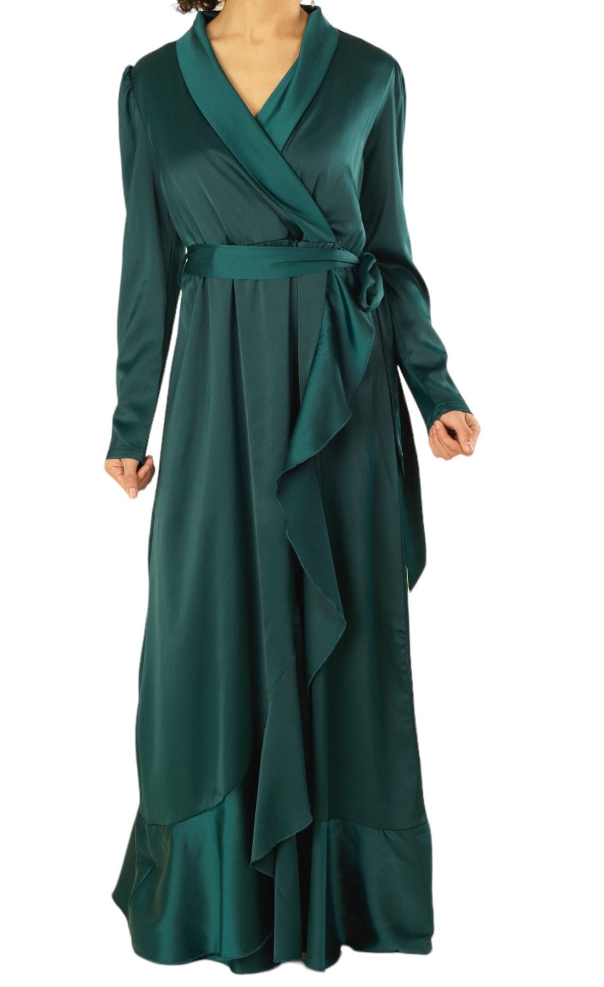 So Classy Elegance wrapped satin maxi dress Kabayare