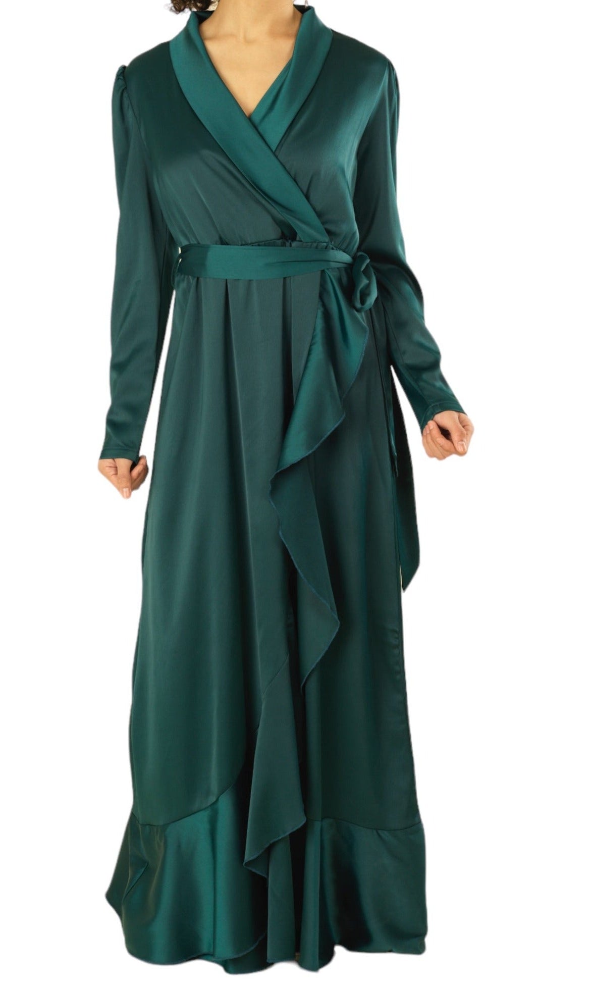 So Classy Elegance wrapped satin maxi dress Kabayare