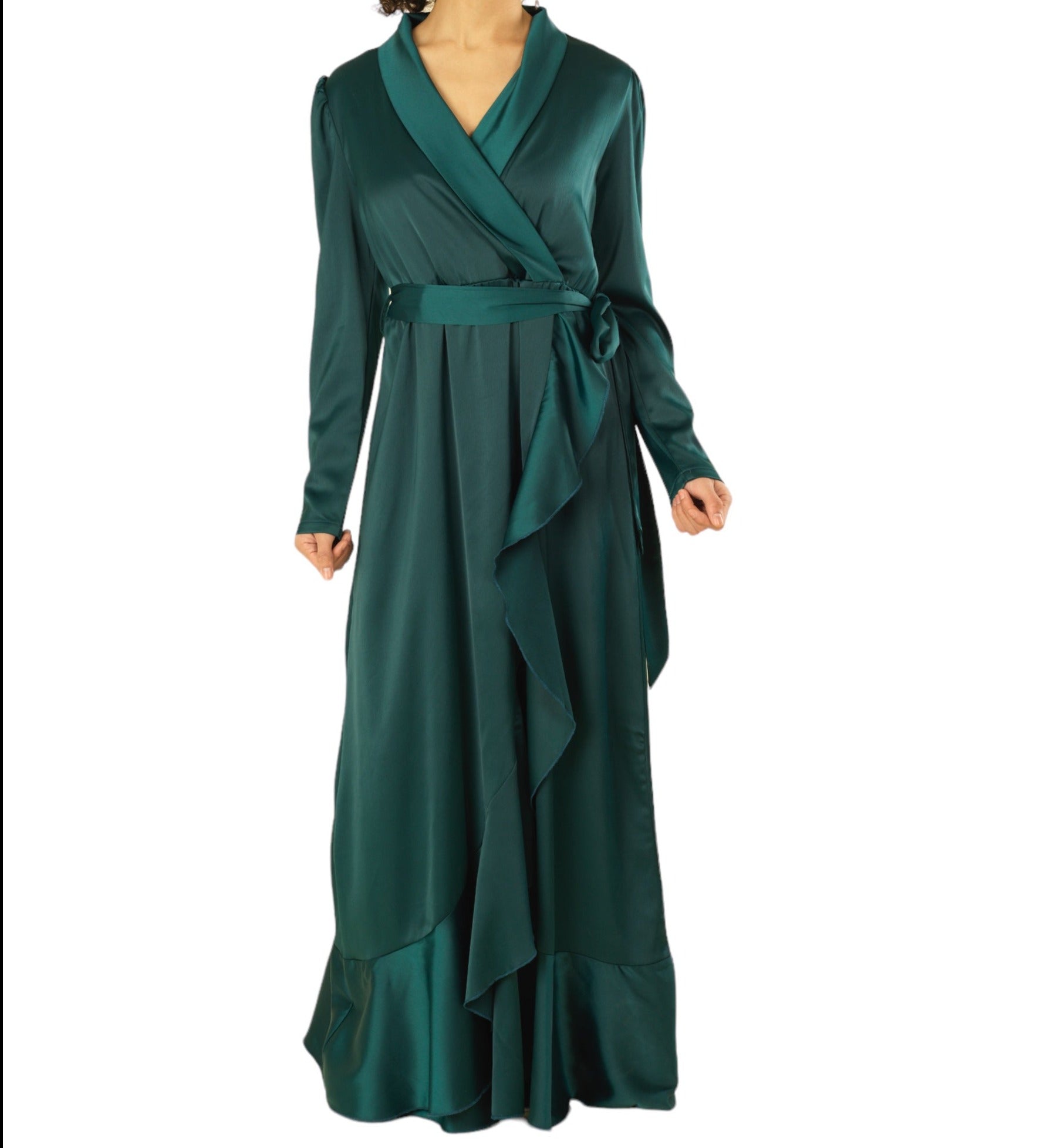 So Classy Elegance wrapped satin maxi dress Kabayare
