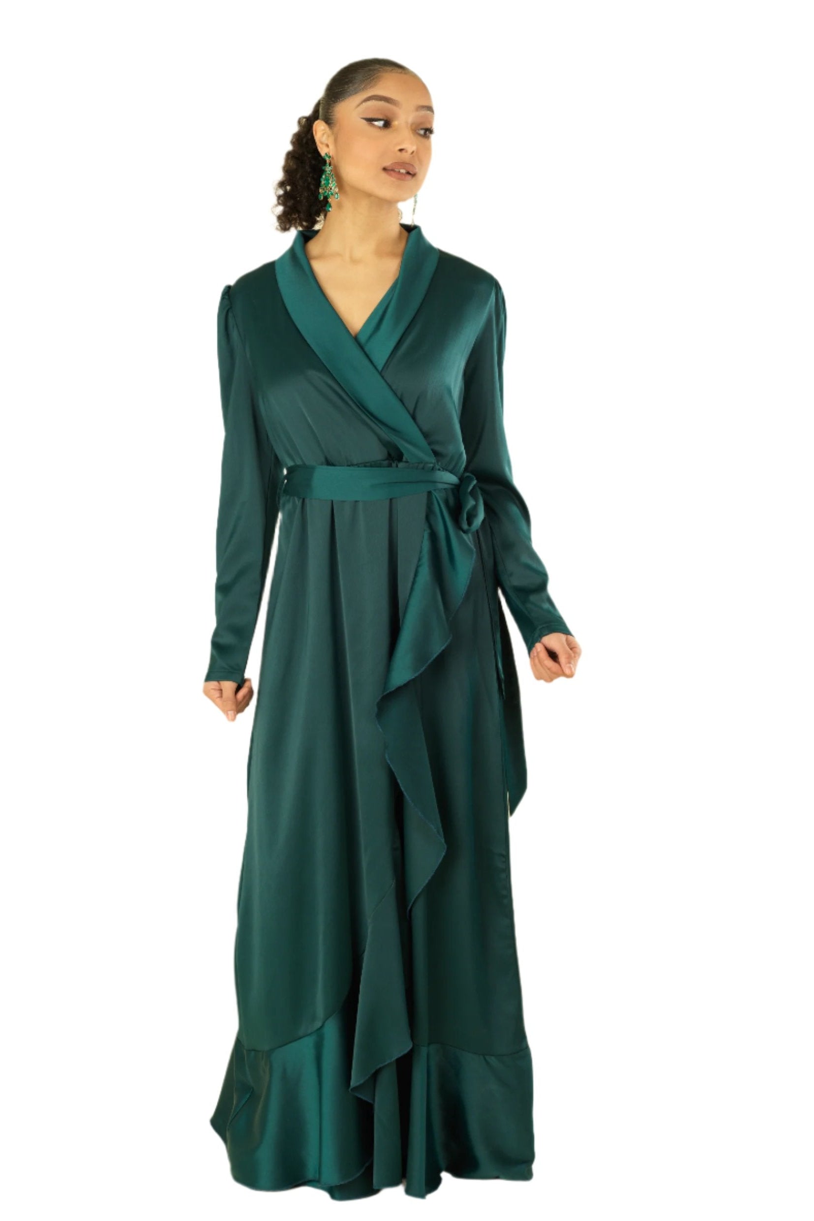 So Classy Elegance wrapped satin maxi dress Kabayare
