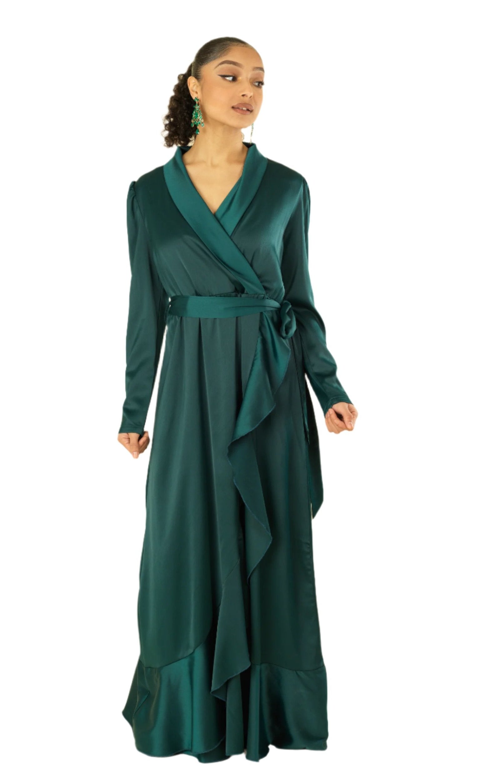 So Classy Elegance wrapped satin maxi dress Kabayare