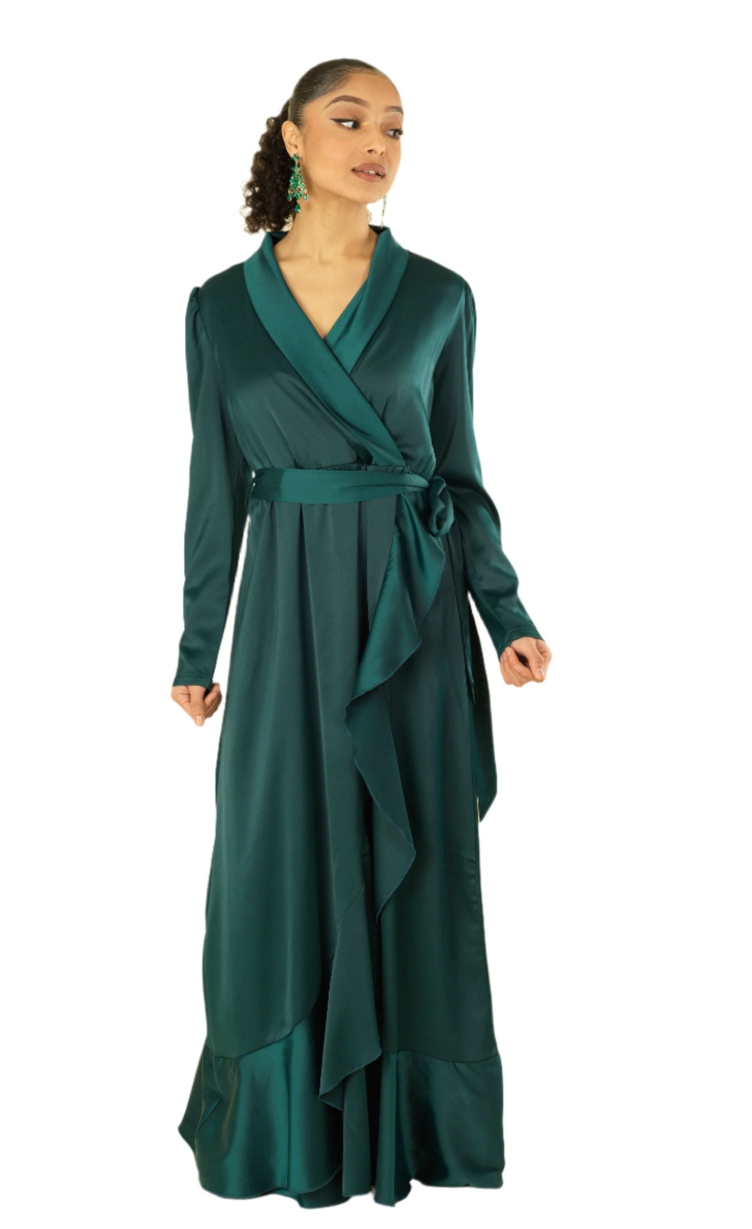 So Classy Elegance wrapped satin maxi dress Kabayare