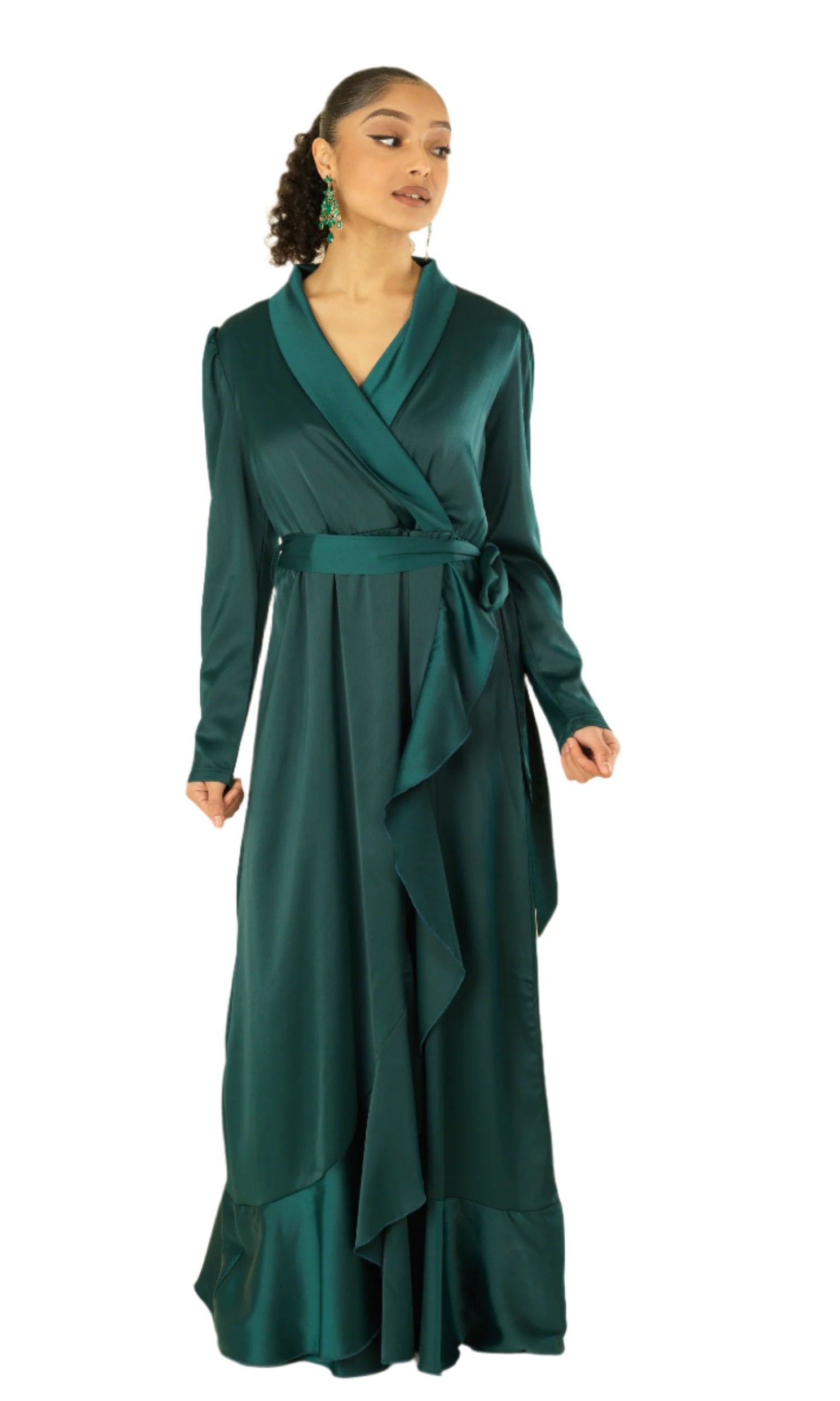 So Classy Elegance wrapped satin maxi dress Kabayare