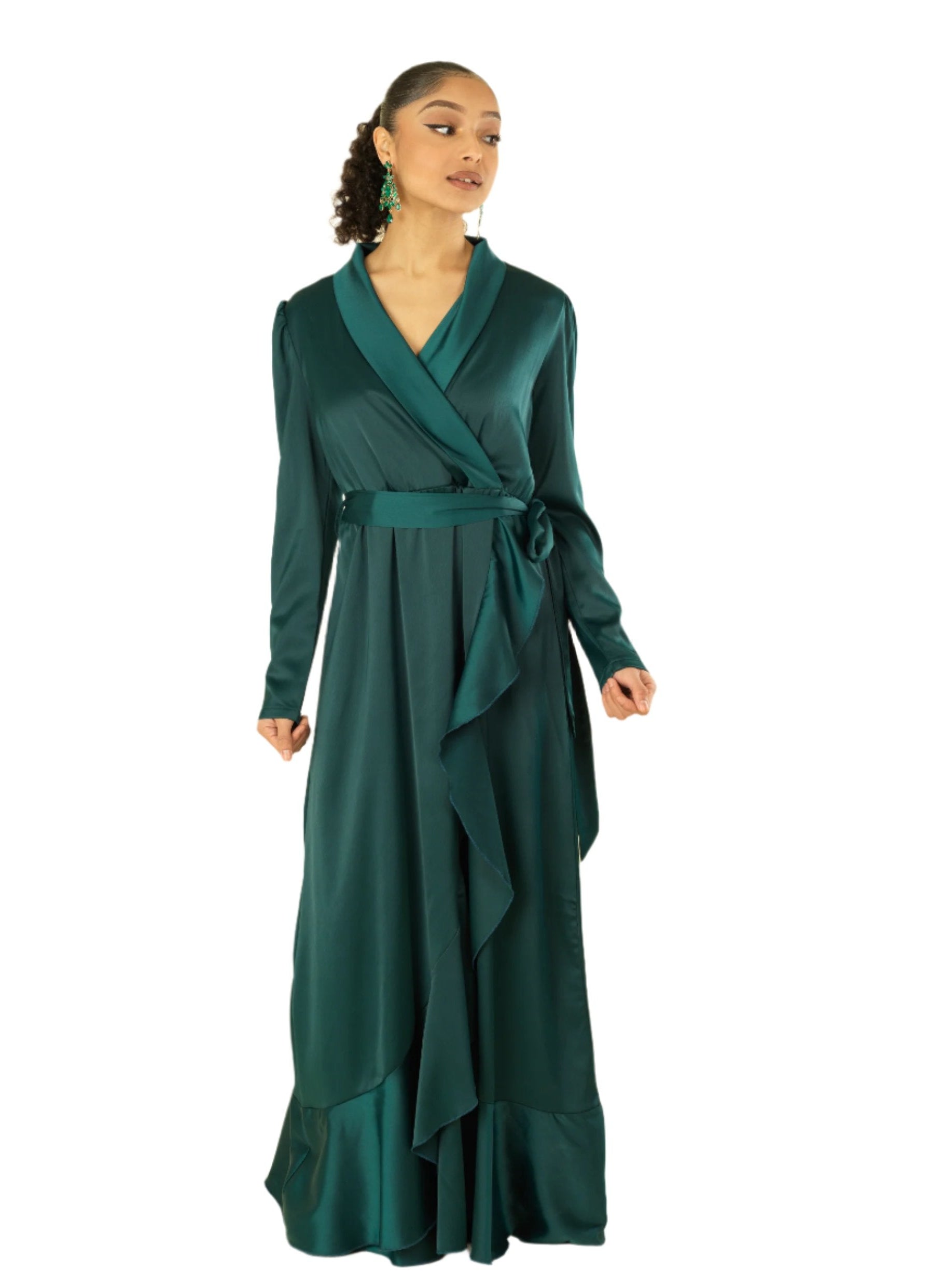 So Classy Elegance wrapped satin maxi dress Kabayare