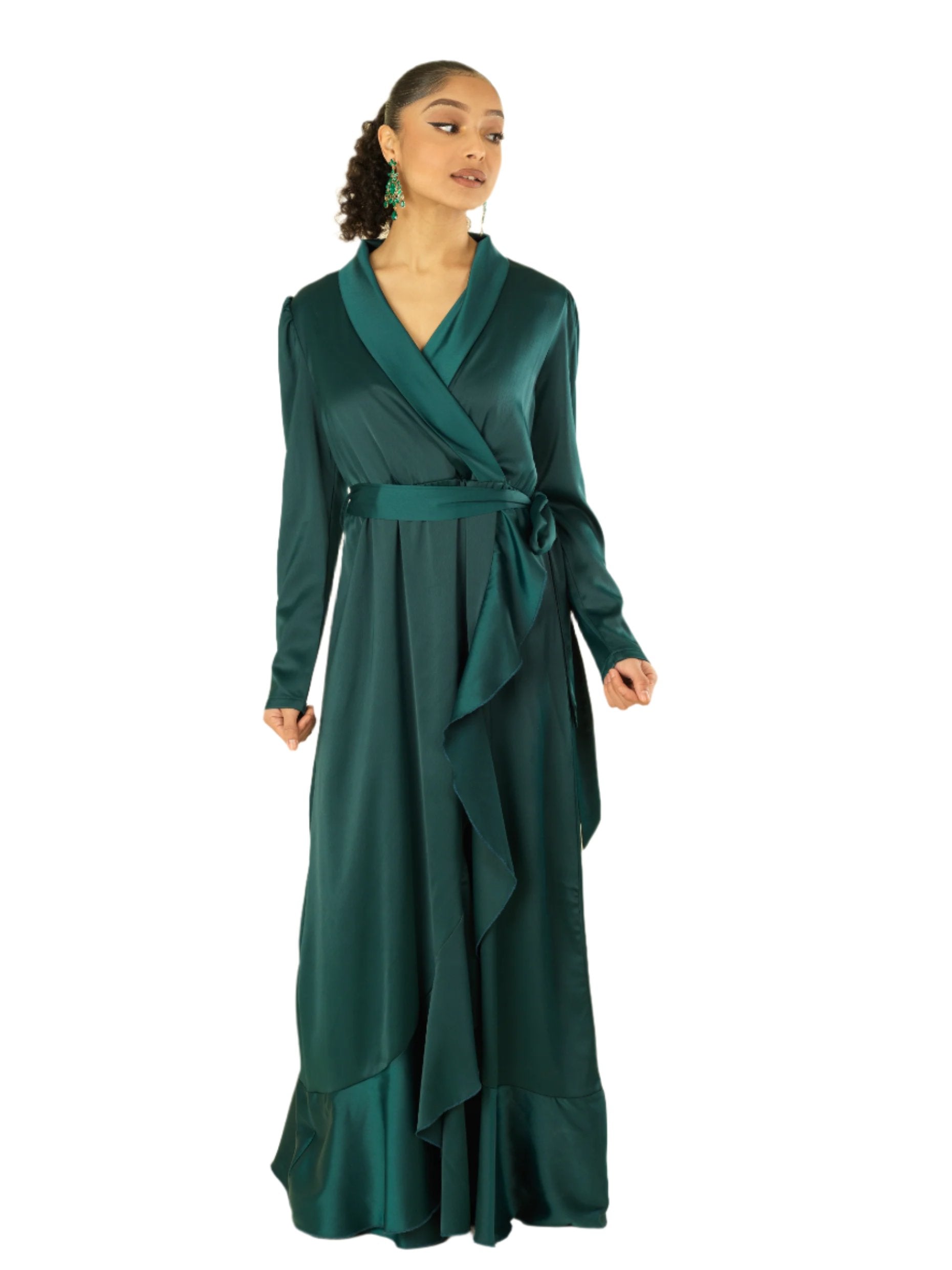So Classy Elegance wrapped satin maxi dress Kabayare