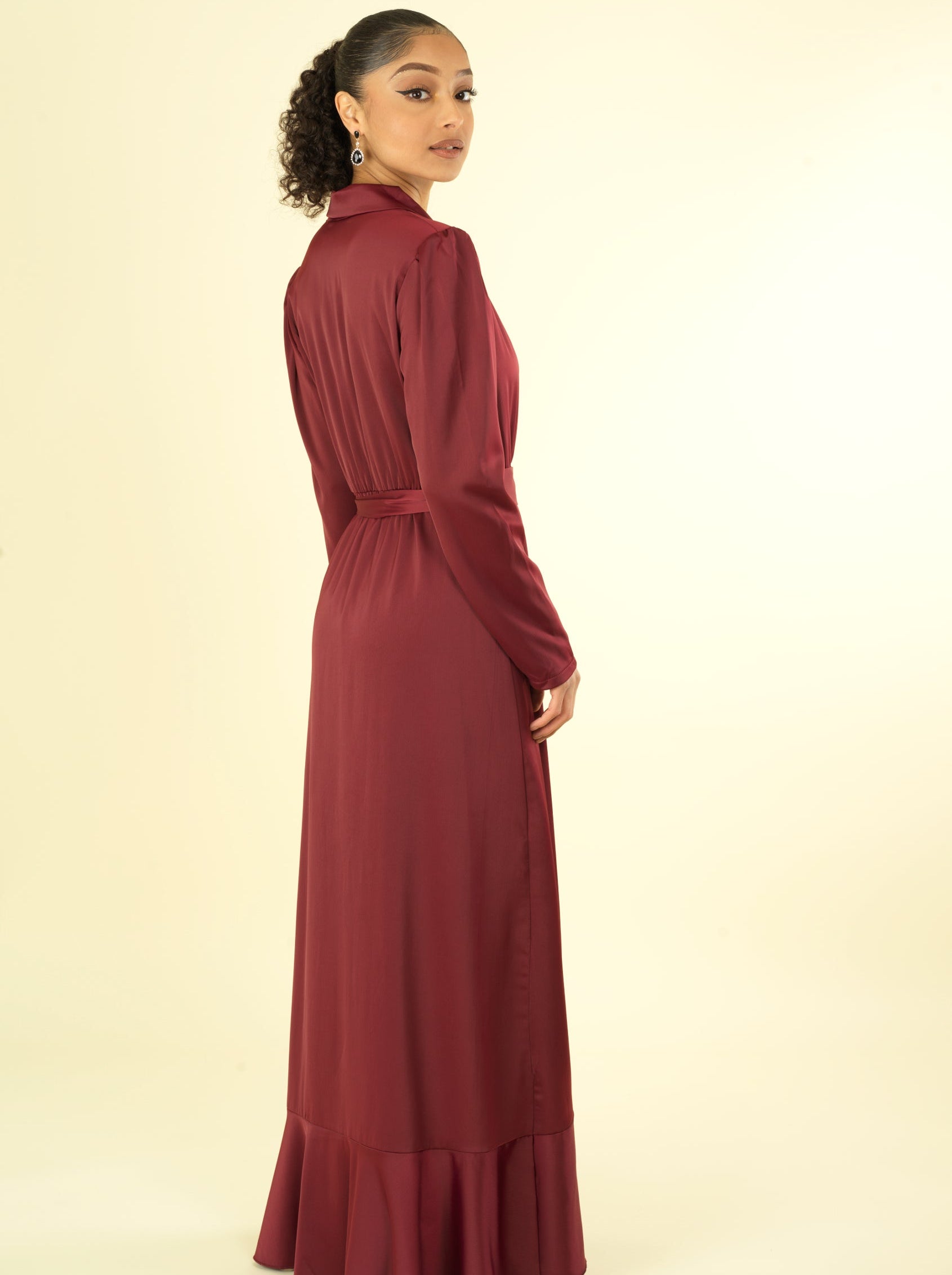 So Classy Elegance wrapped satin maxi dress Kabayare