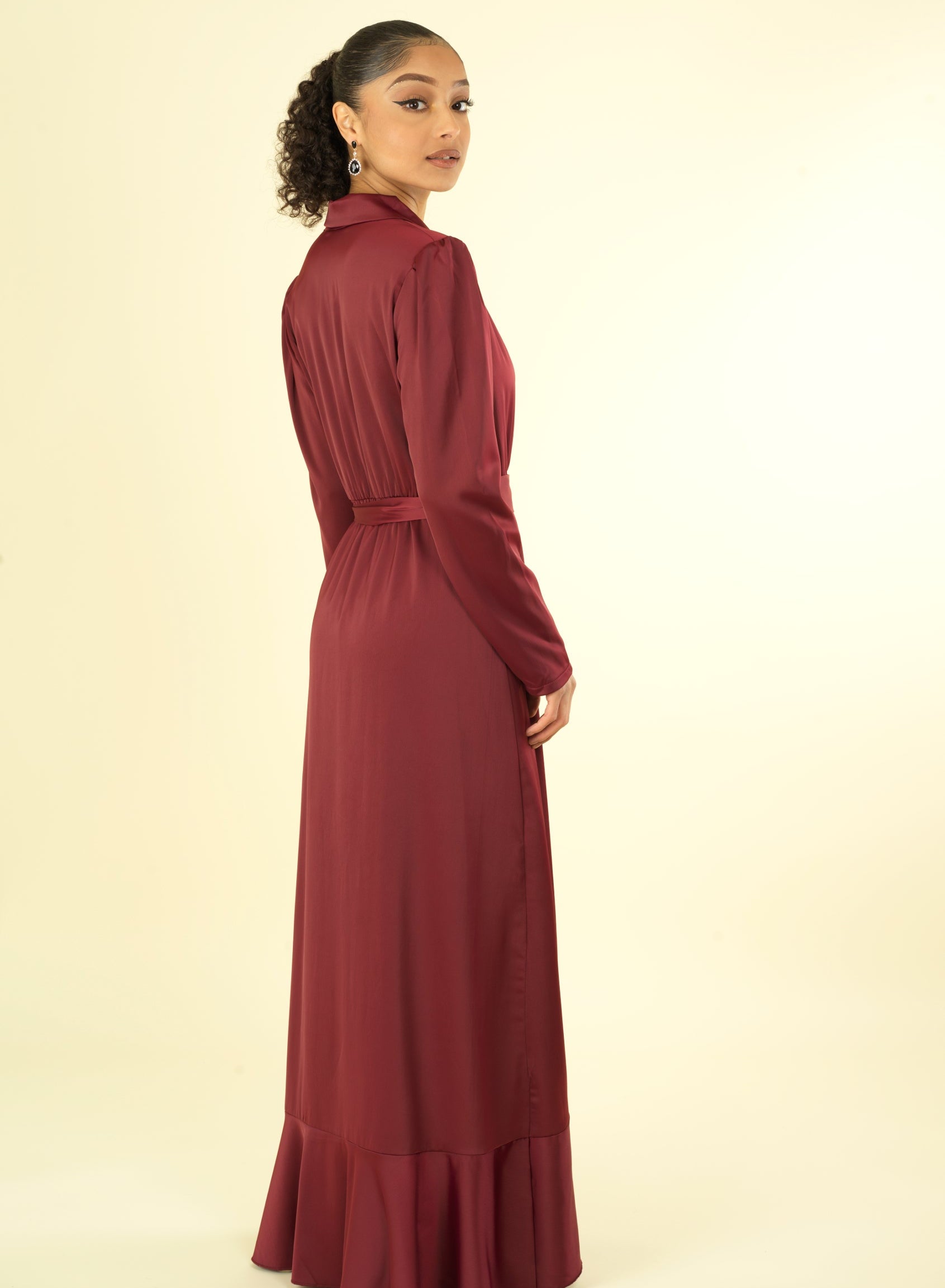 So Classy Elegance wrapped satin maxi dress Kabayare