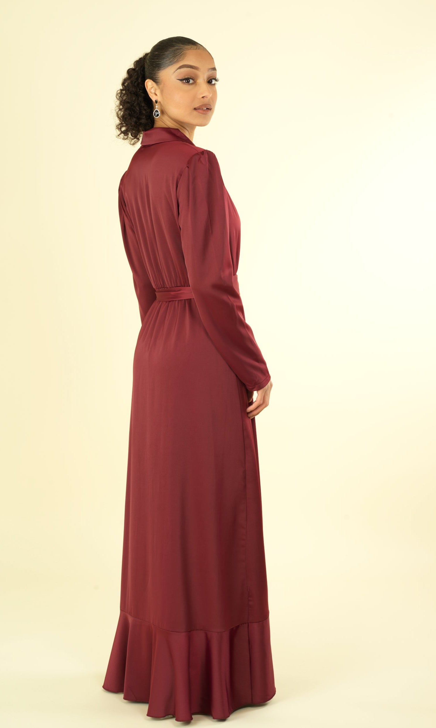 So Classy Elegance wrapped satin maxi dress Kabayare