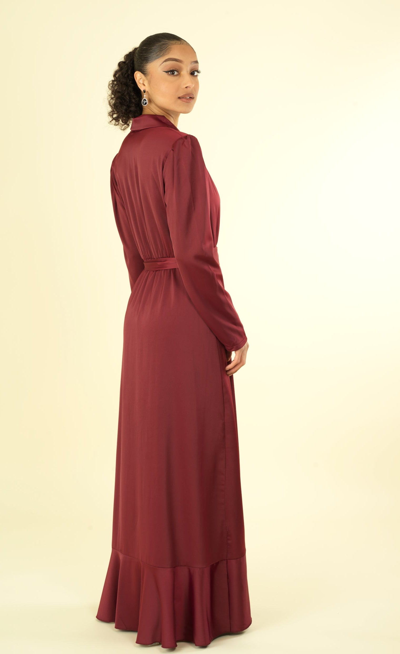 So Classy Elegance wrapped satin maxi dress Kabayare