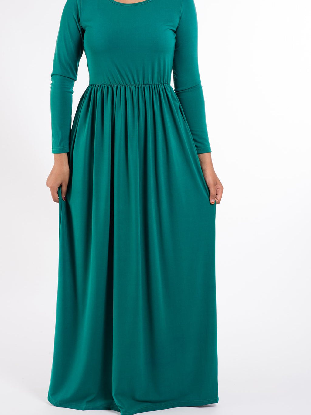 Soft Milk Silk Maxi Dress / Pockets Kabayare