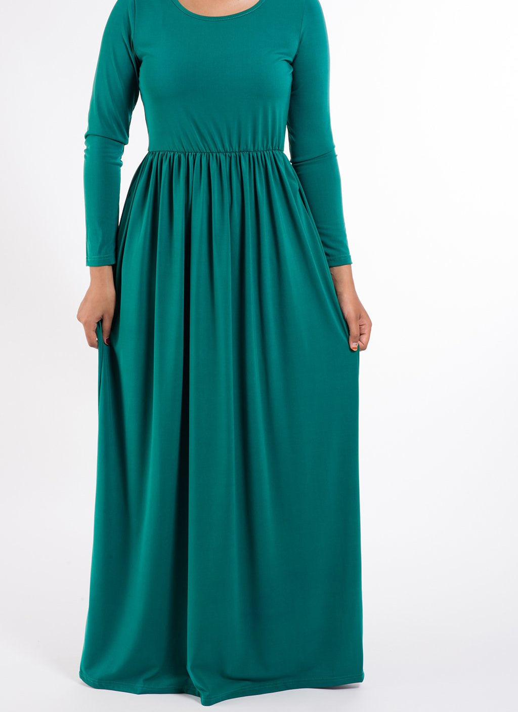Soft Milk Silk Maxi Dress / Pockets Kabayare