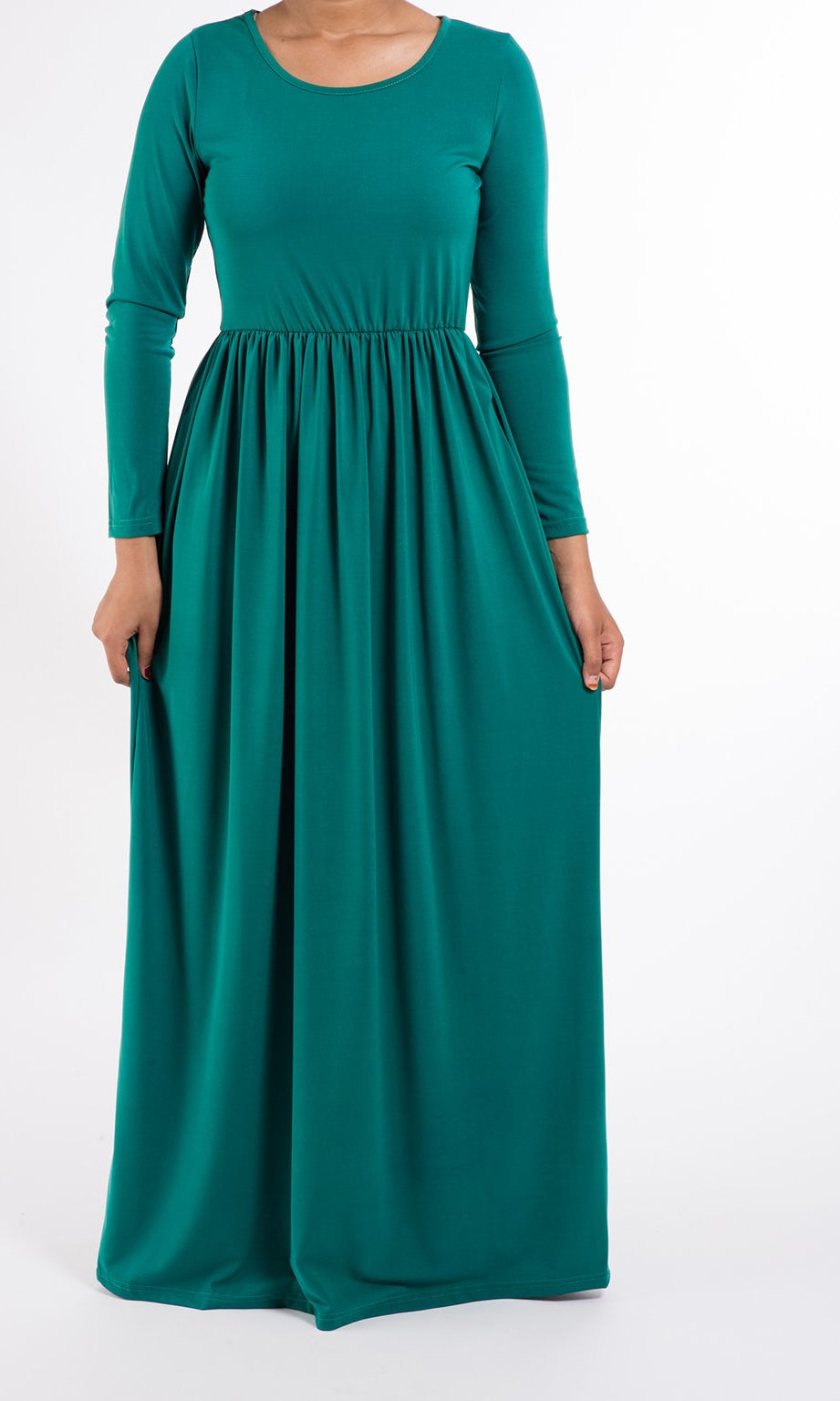 Soft Milk Silk Maxi Dress / Pockets Kabayare
