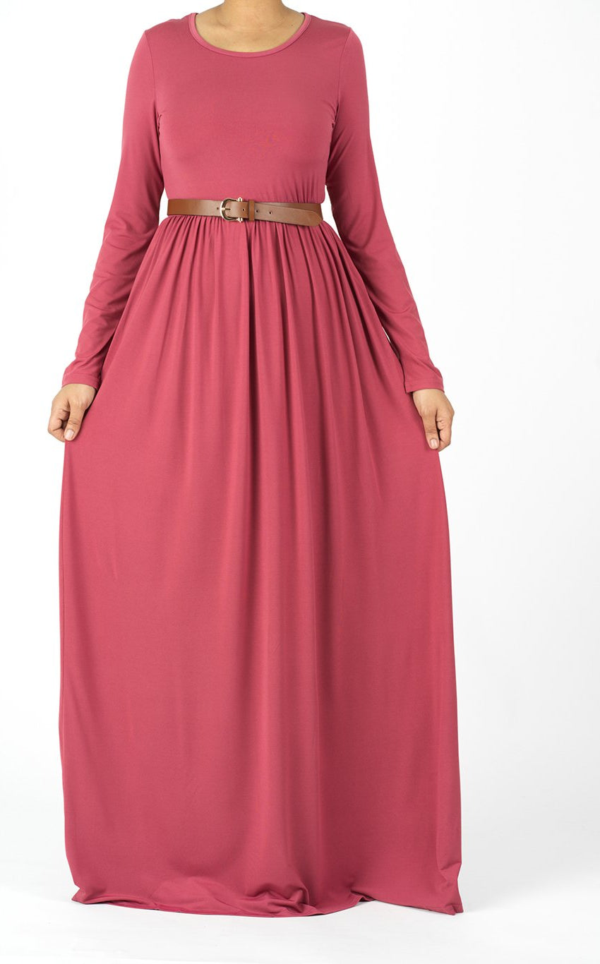Soft Milk Silk Maxi Dress / Pockets Kabayare
