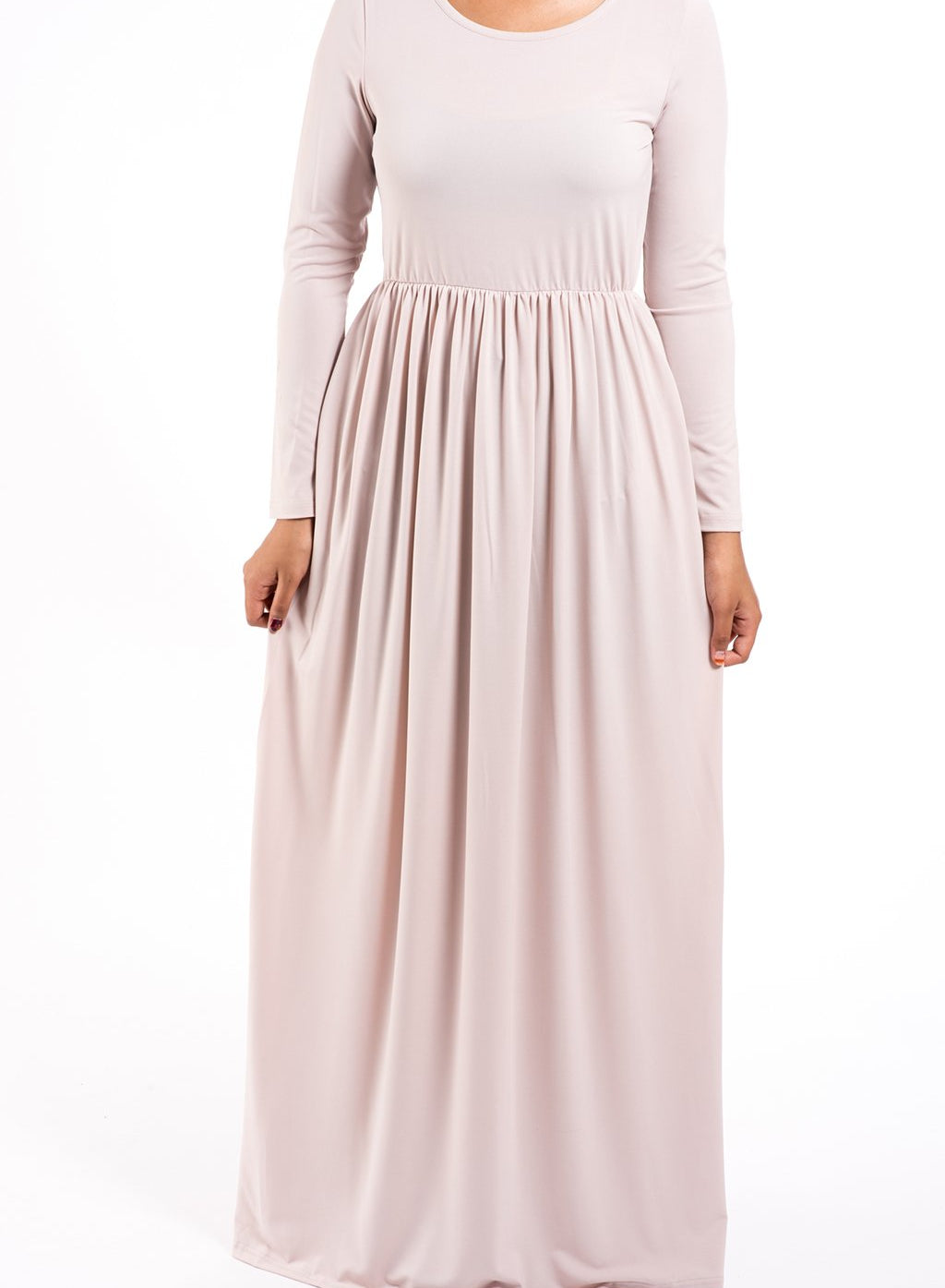 Soft Milk Silk Maxi Dress / Pockets Kabayare
